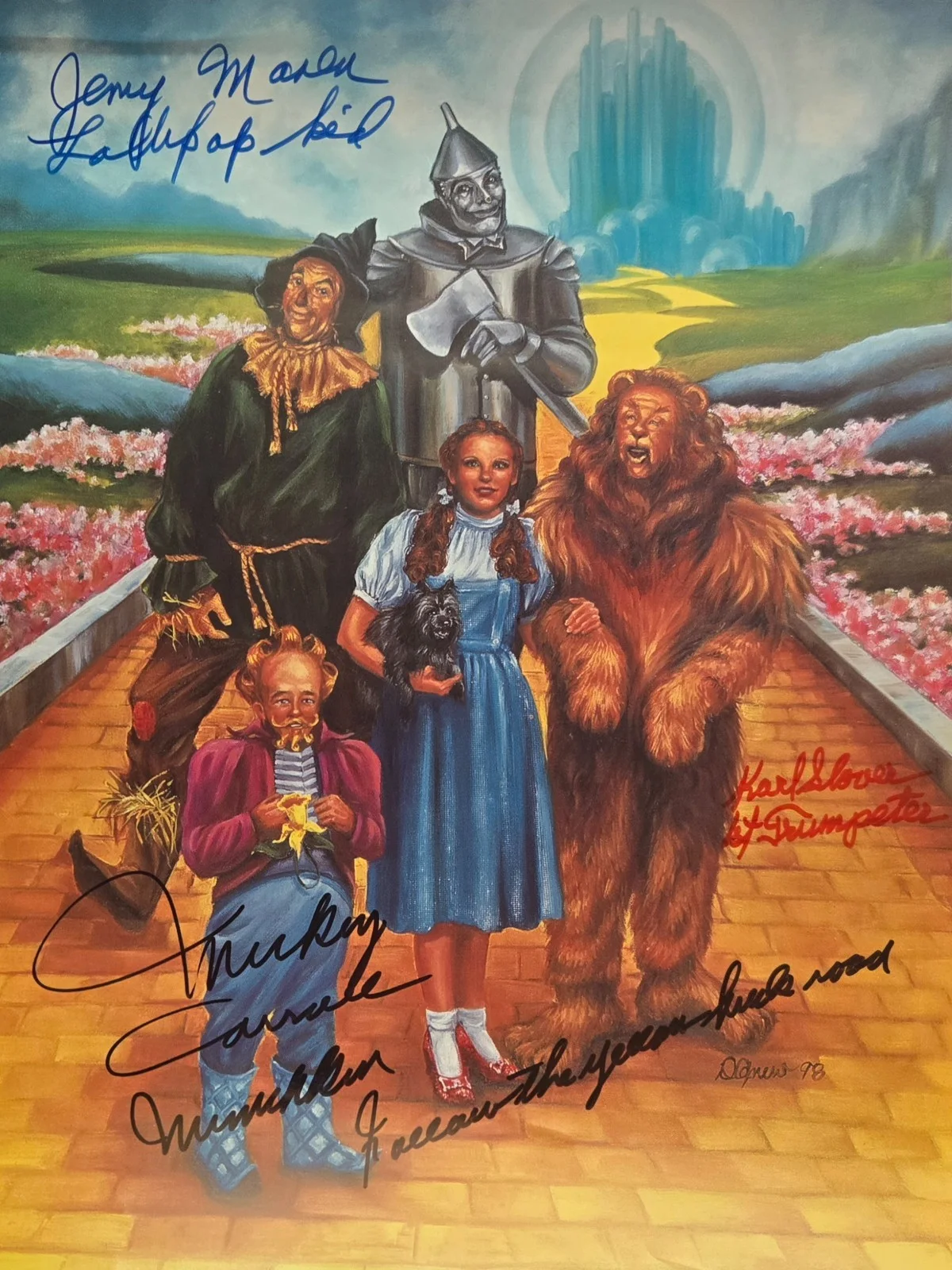 Jerry Maren, Mickey Carroll, Karl Slover — Wizard of Oz~ Original~ Munchkin Autographs~ Maren, Slover, Carroll