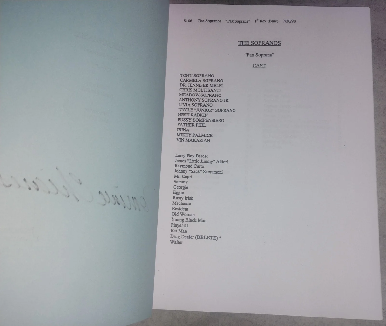 Dominic Chianese Hand Signed The Sopranos Script COA - NO US TARIFFS, image 4