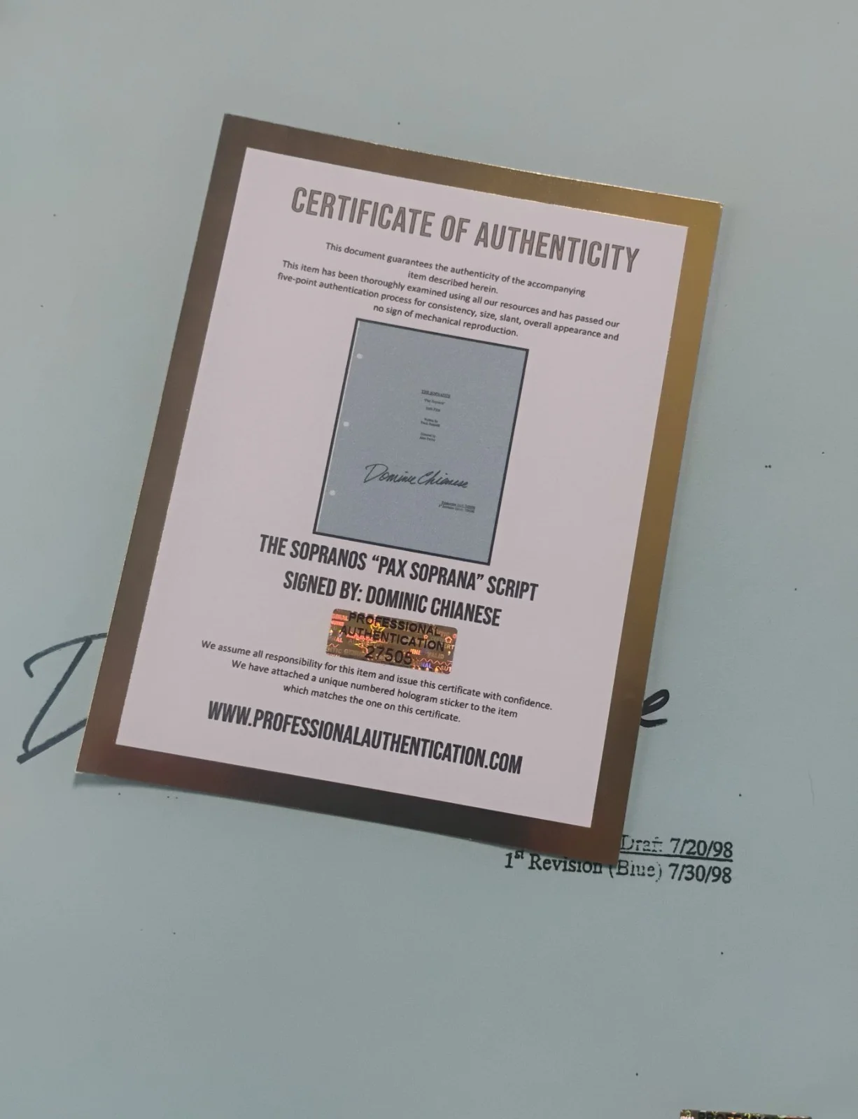 Dominic Chianese Hand Signed The Sopranos Script COA - NO US TARIFFS, image 5