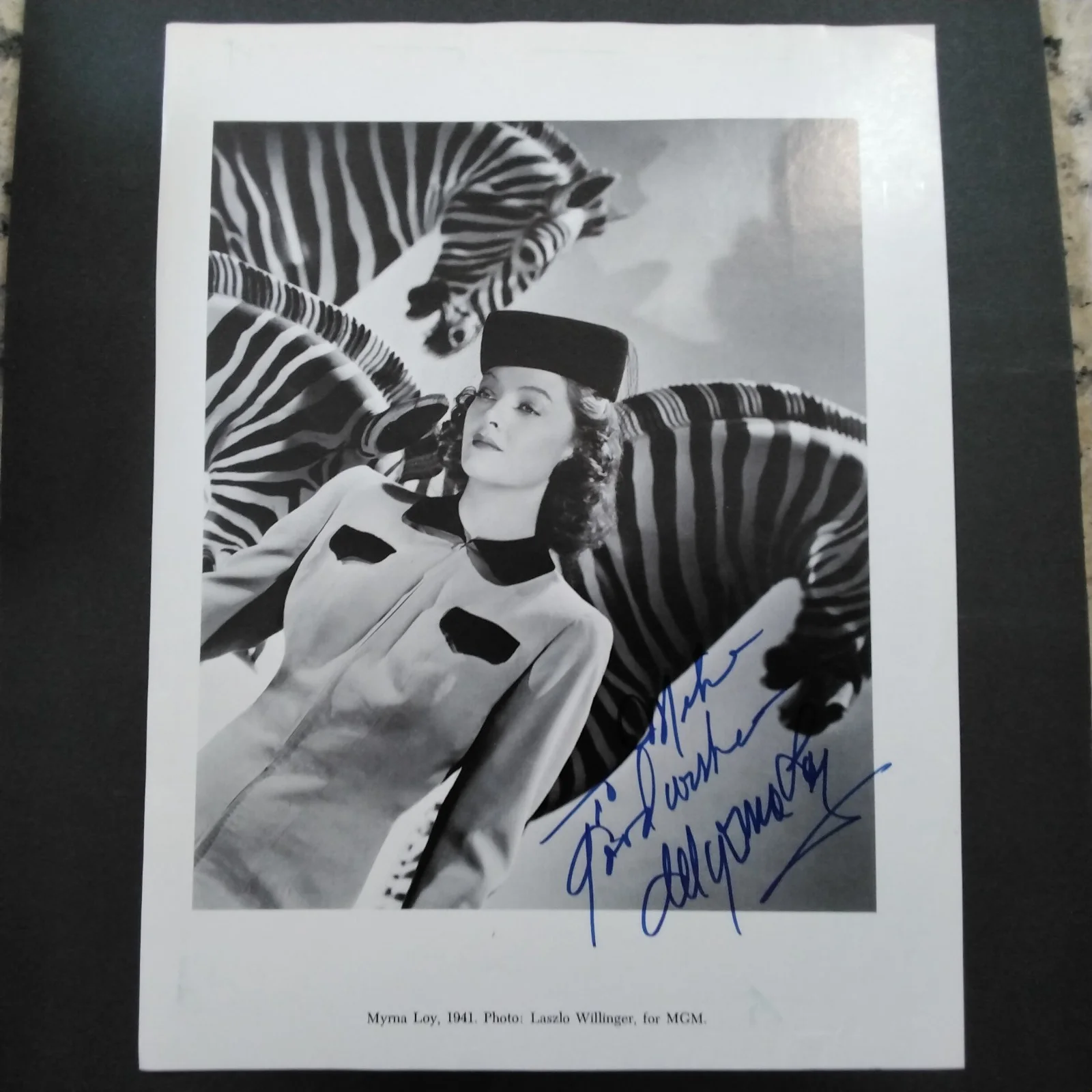 Myrna Loy SIGNED Photo MGM Movie Actress Thin Man Mr. Blandings Best Years Lives, изображение 2