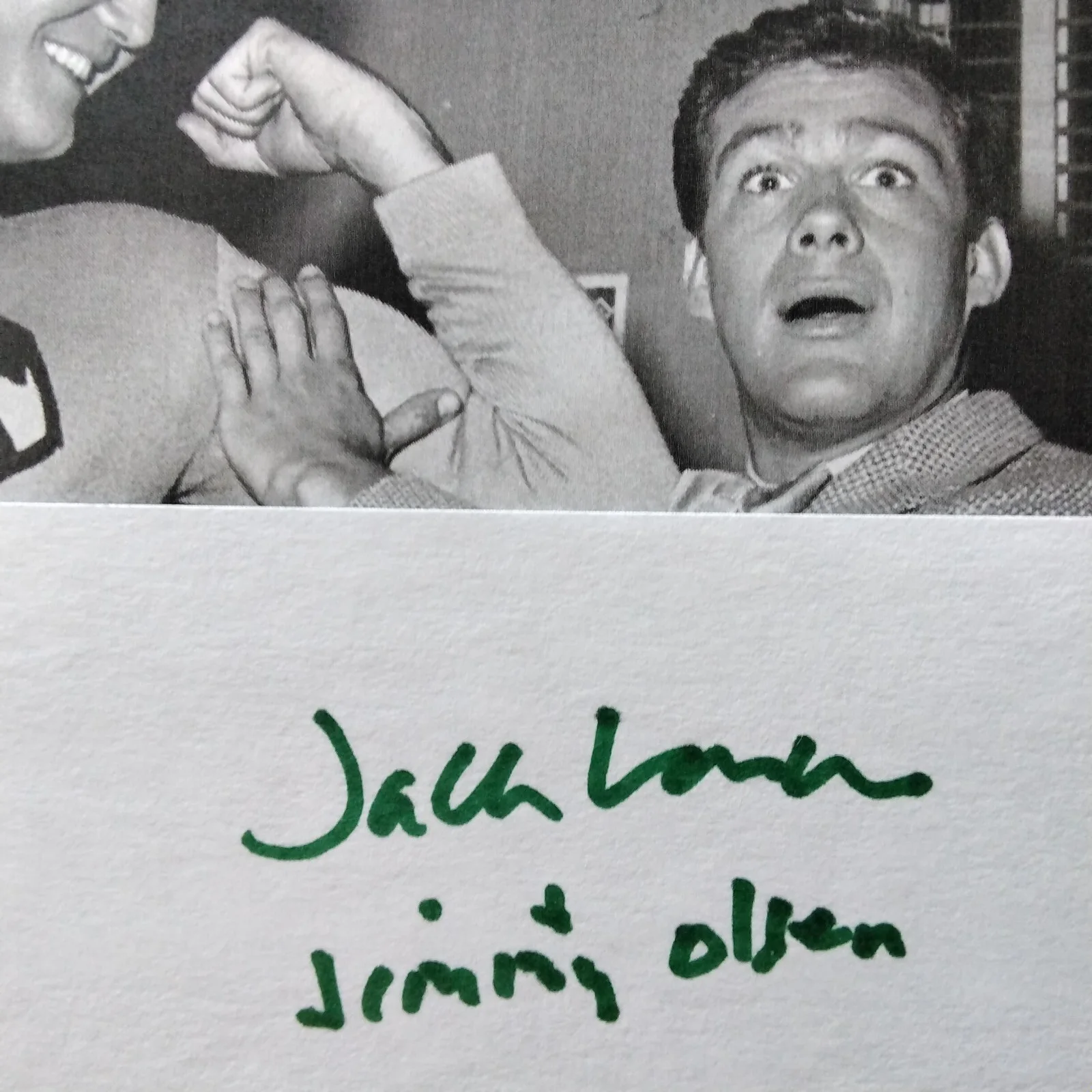 Jack Larson SIGNED Card 60s TV Actor Superman Jimmy Olson Golly Jeepers Reeves, image 3