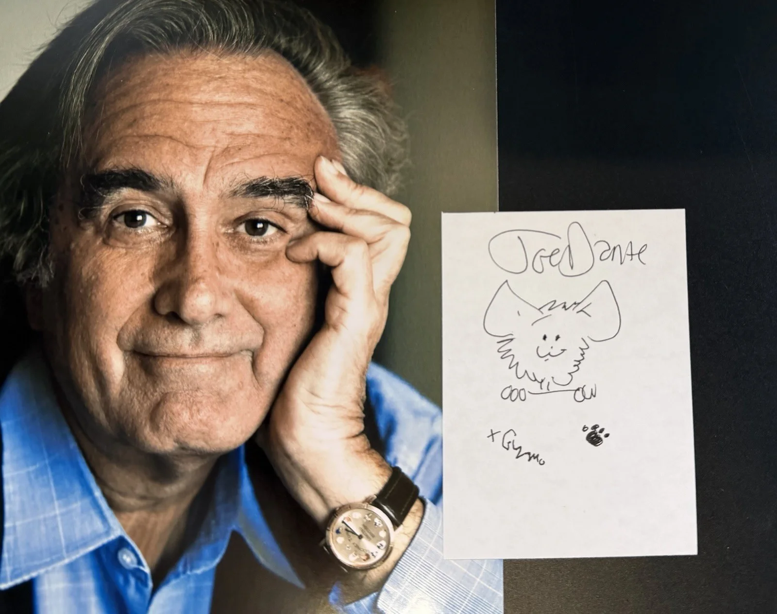Joe Dante Signed Autograph Page Cut + 8x10 Photo Gremlins Director, image 2