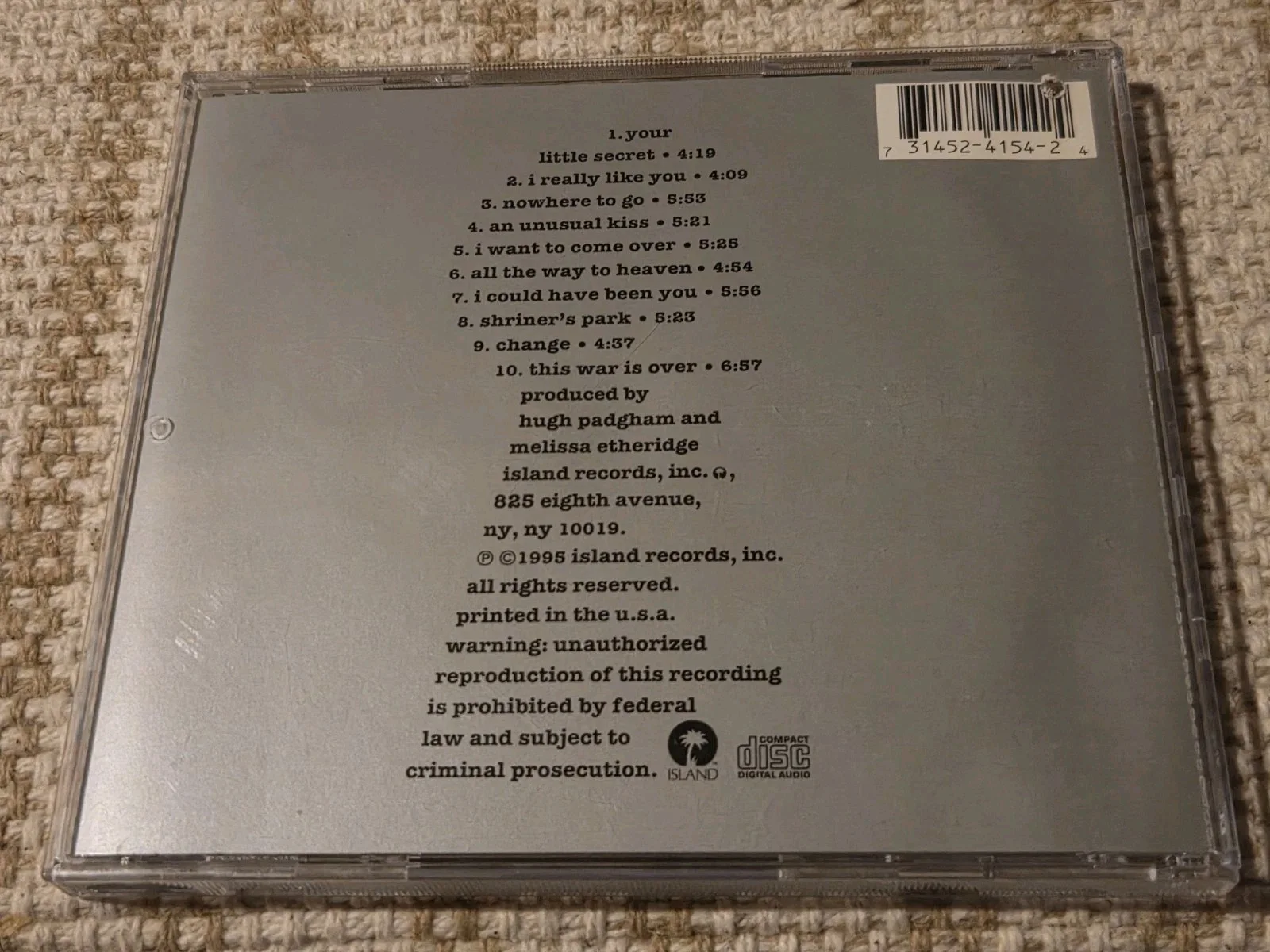 Melissa Etheridge – YOUR LITTLE SECRET- Signed Autograph CD Cover, image 4