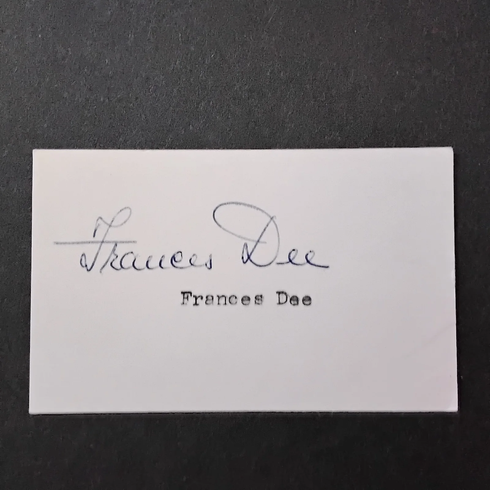 Frances Dee SIGNED Card Photo Movie Actress Little Women Walked Zombie Mad Love, изображение 3