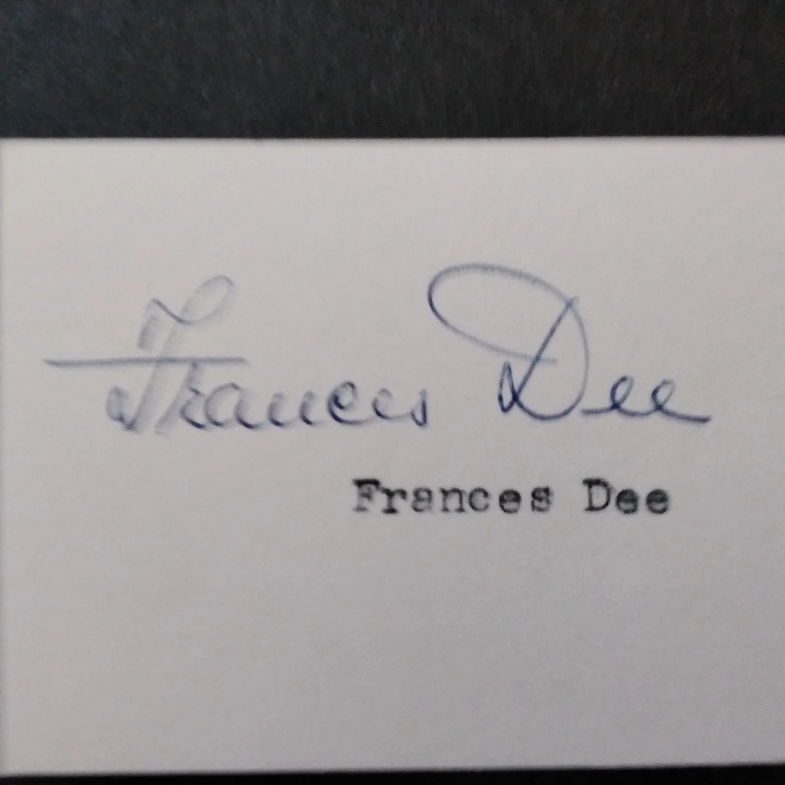 Frances Dee SIGNED Card Photo Movie Actress Little Women Walked Zombie Mad Love, изображение 4
