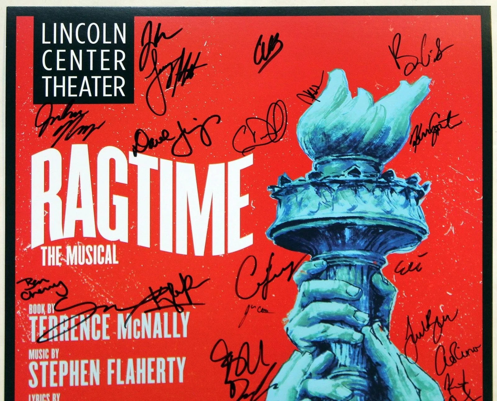 RAGTIME Lincoln Center Partial Cast Joshua Henry, Caissie Levy Signed Poster BWB, image 2