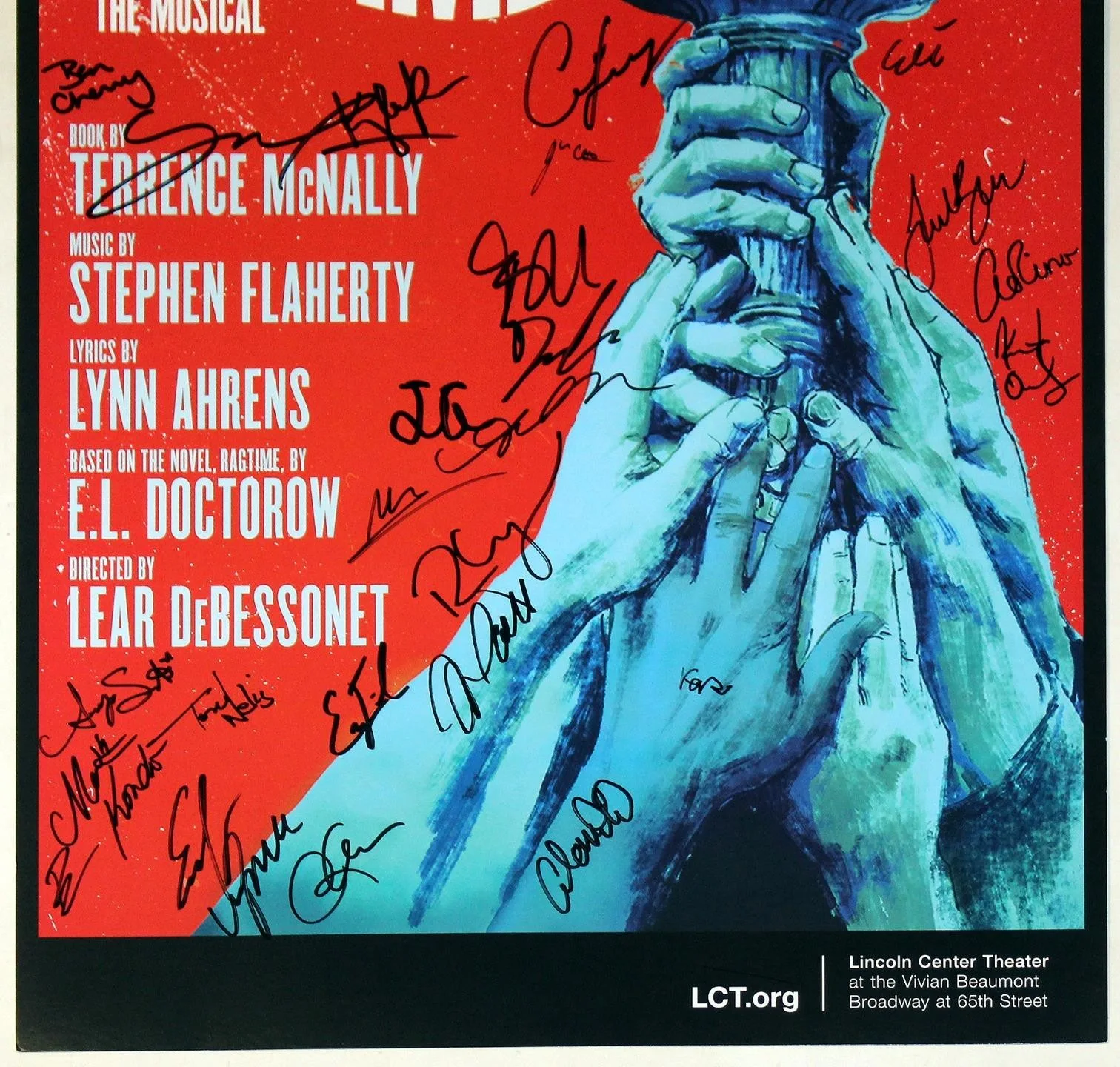 RAGTIME Lincoln Center Partial Cast Joshua Henry, Caissie Levy Signed Poster BWB, image 4