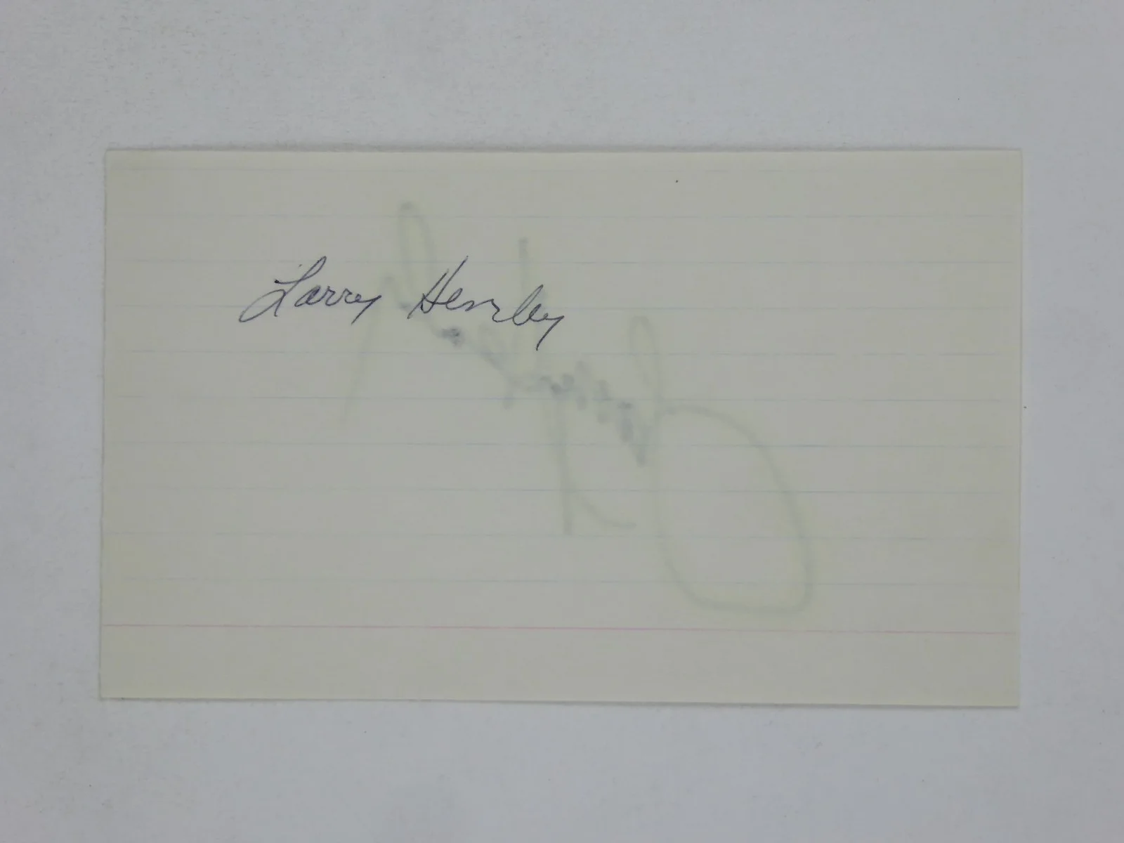Larry Henley Signed Autographed 3x5 Index Card Songwriter Wind Beneath My Wings, image 2