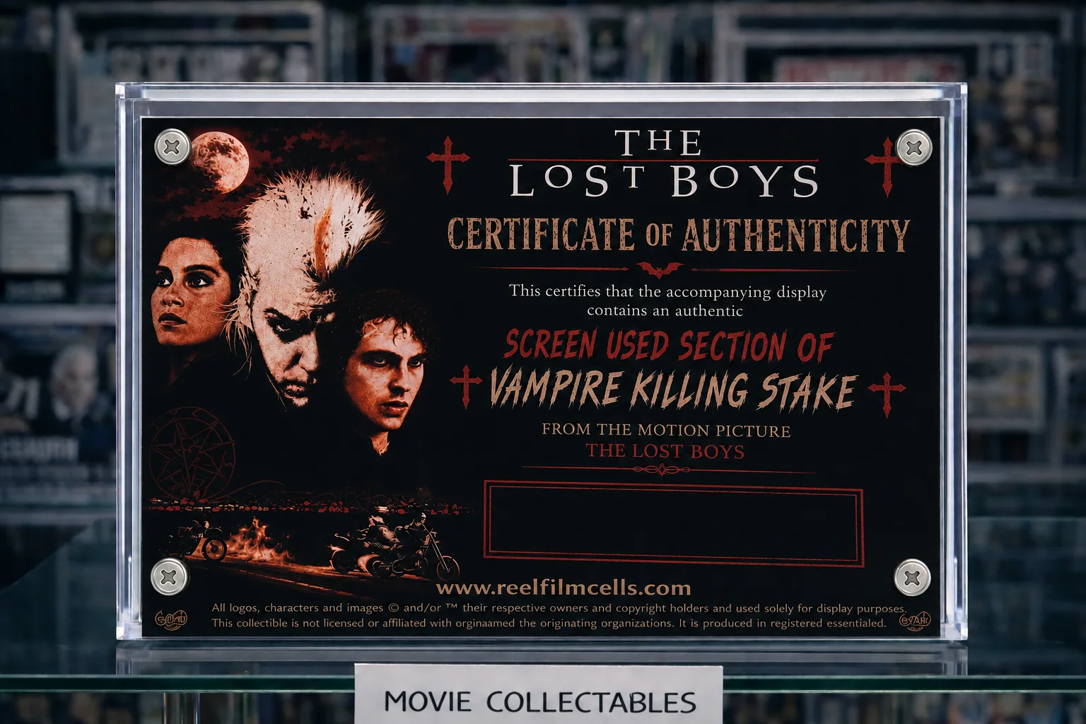 RARE The Lost Boys Screen Used Vampire Killing Stake Fragment Display + COA, изображение 2