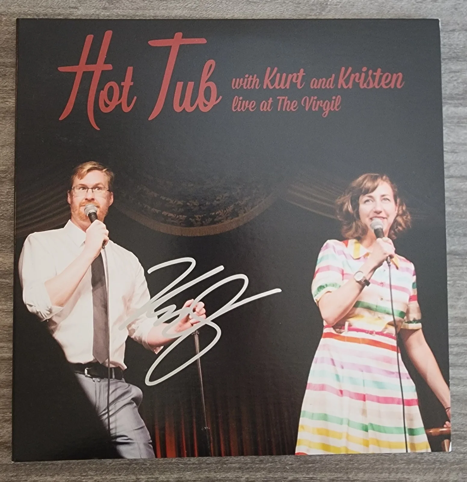 Kurt Braunohler Signed Hot Tub Live At The Virgil Vinyl Record Comedian RAD, изображение 2