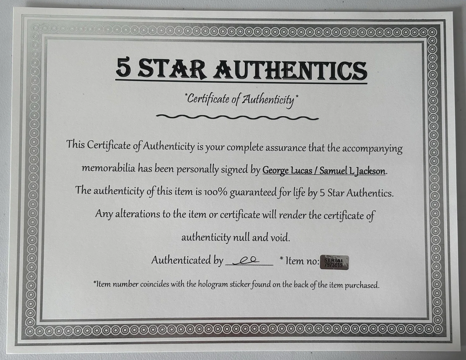 Samuel L Jackson, George Lucas — Samuel L Jackson And George Lucas Signed Photo, 8x10 with COA, Star Wars, изображение 2