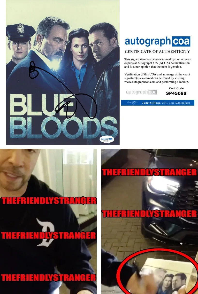 Donnie Wahlberg — Donnie Wahlberg signed "BLUE BLOODS" 8x10 Photo j EXT PROOF Boston Blue ACOA COA