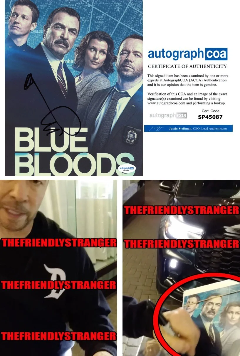 Donnie Wahlberg — Donnie Wahlberg signed "BLUE BLOODS" 8x10 Photo i EXT PROOF Boston Blue ACOA COA