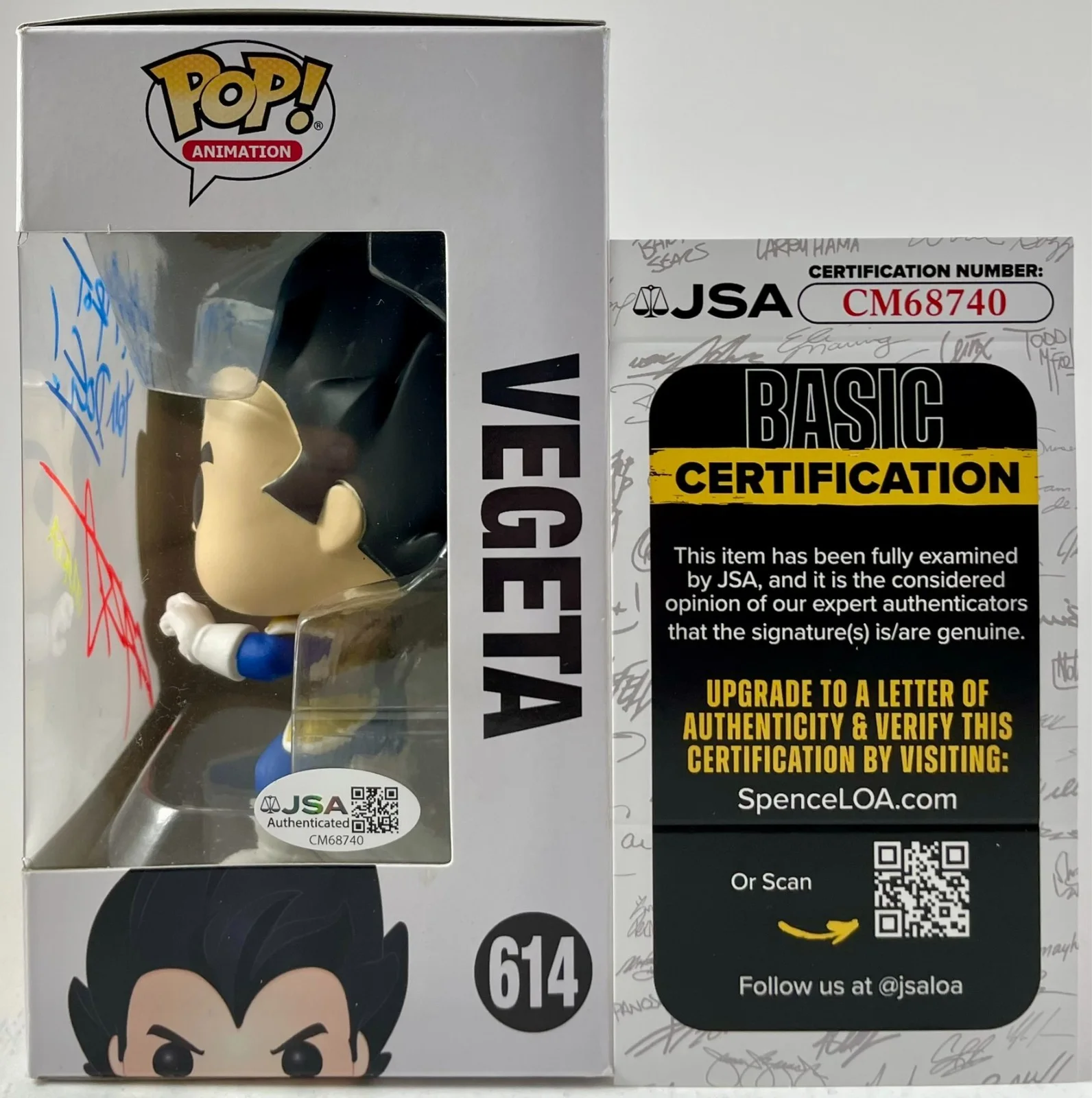 Chris Sabat — Chris Sabat Signed Dragon Ball Z Vegeta Funko POP! Vinyl #614 Autograph JSA COA, изображение 3
