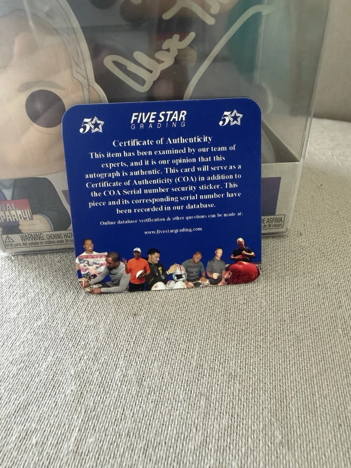 Alex Trebek — Funko Pop! Jeopardy! Alex Trebek Autographed Figure Five Star Grading COA, image 2