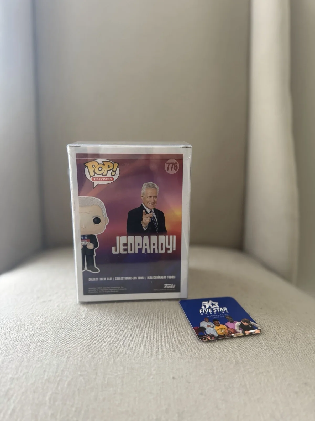 Alex Trebek — Funko Pop! Jeopardy! Alex Trebek Autographed Figure Five Star Grading COA, image 3