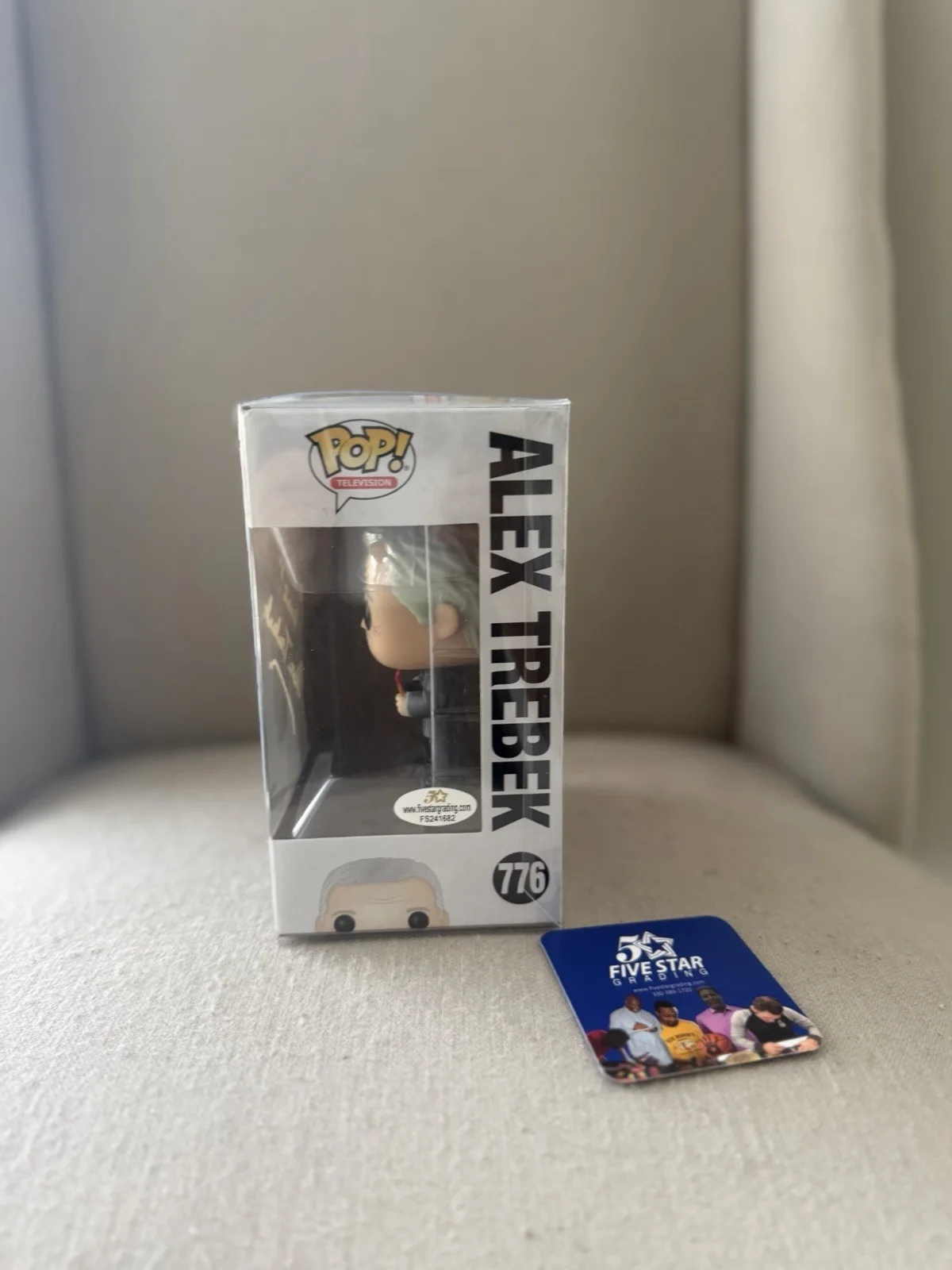 Alex Trebek — Funko Pop! Jeopardy! Alex Trebek Autographed Figure Five Star Grading COA, image 4