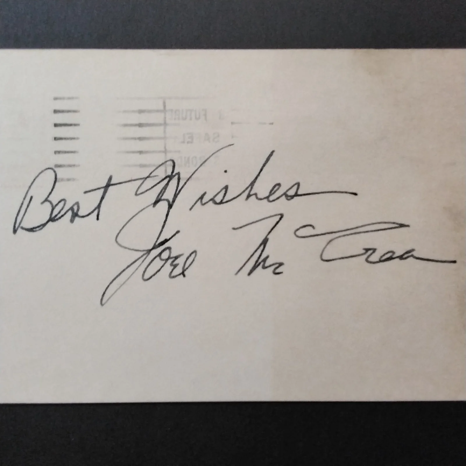 Joel McCrea SIGNED 1954 Postcard RKO Movie Actor Westerns Sullivan's Travels, image 4