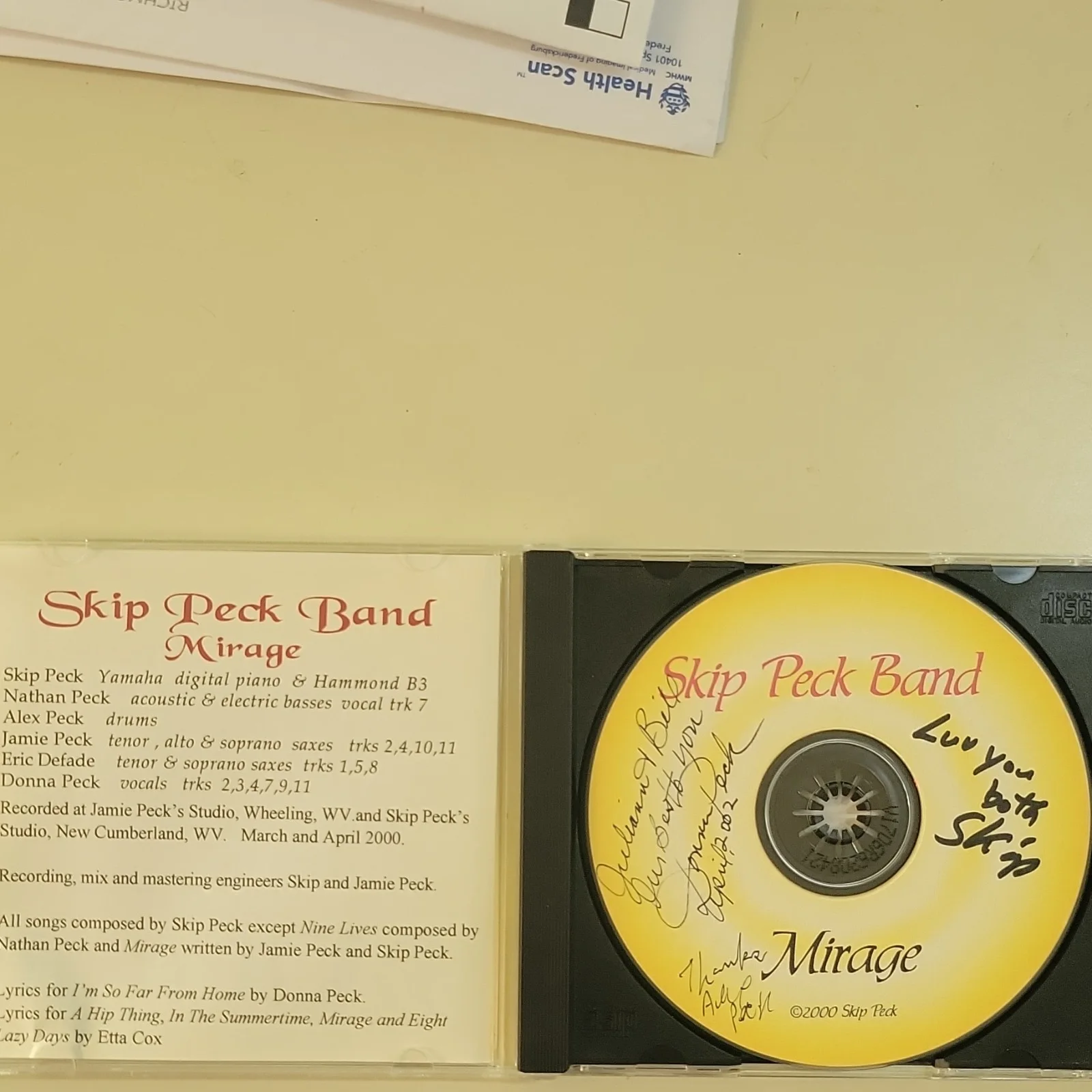 Skip Peck Band Signed CD Mirage Original Music CD & Booklet autographed, image 3