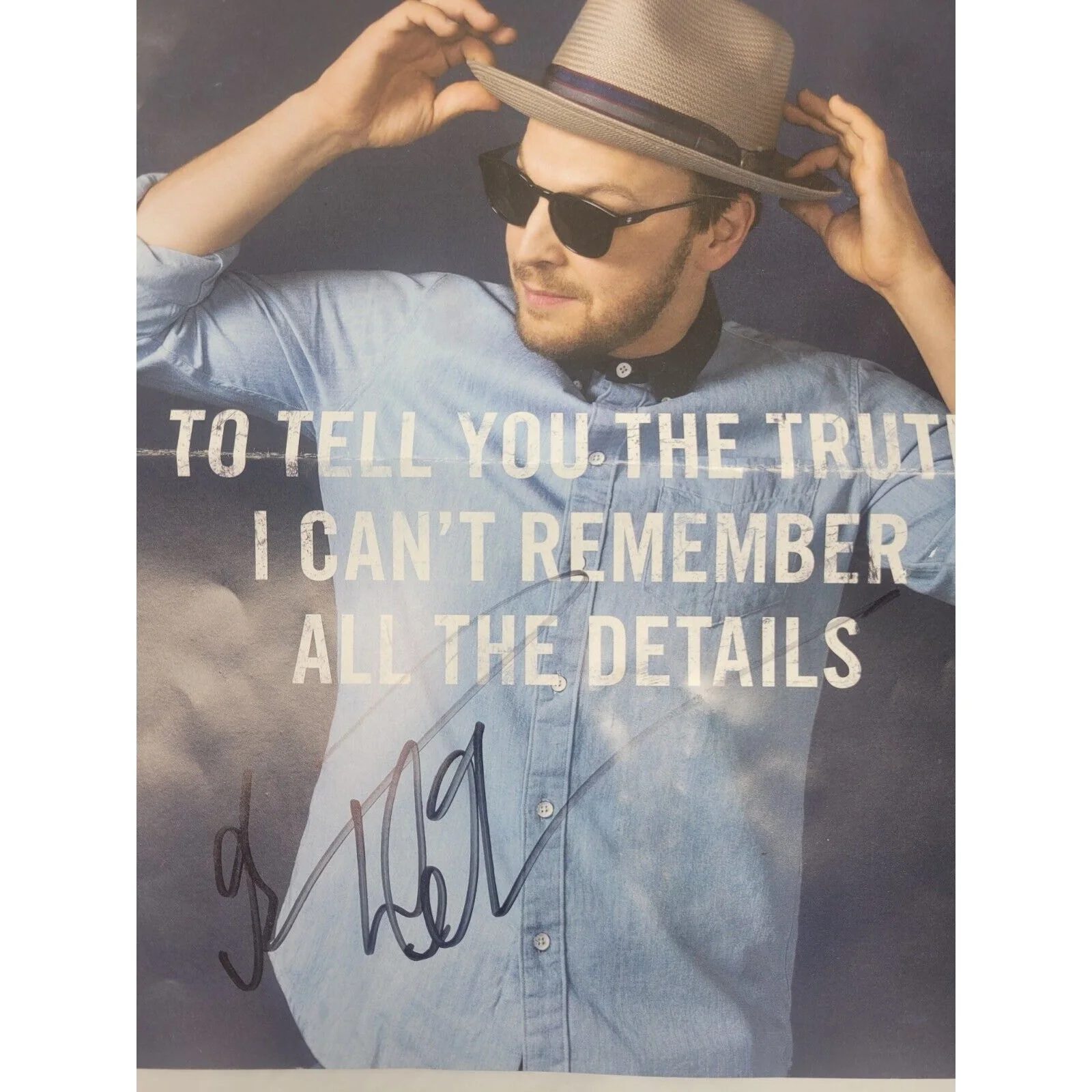 Gavin DeGraw Autograph Signed 12x12 Photo Something Worth Saving Album Poster, изображение 2