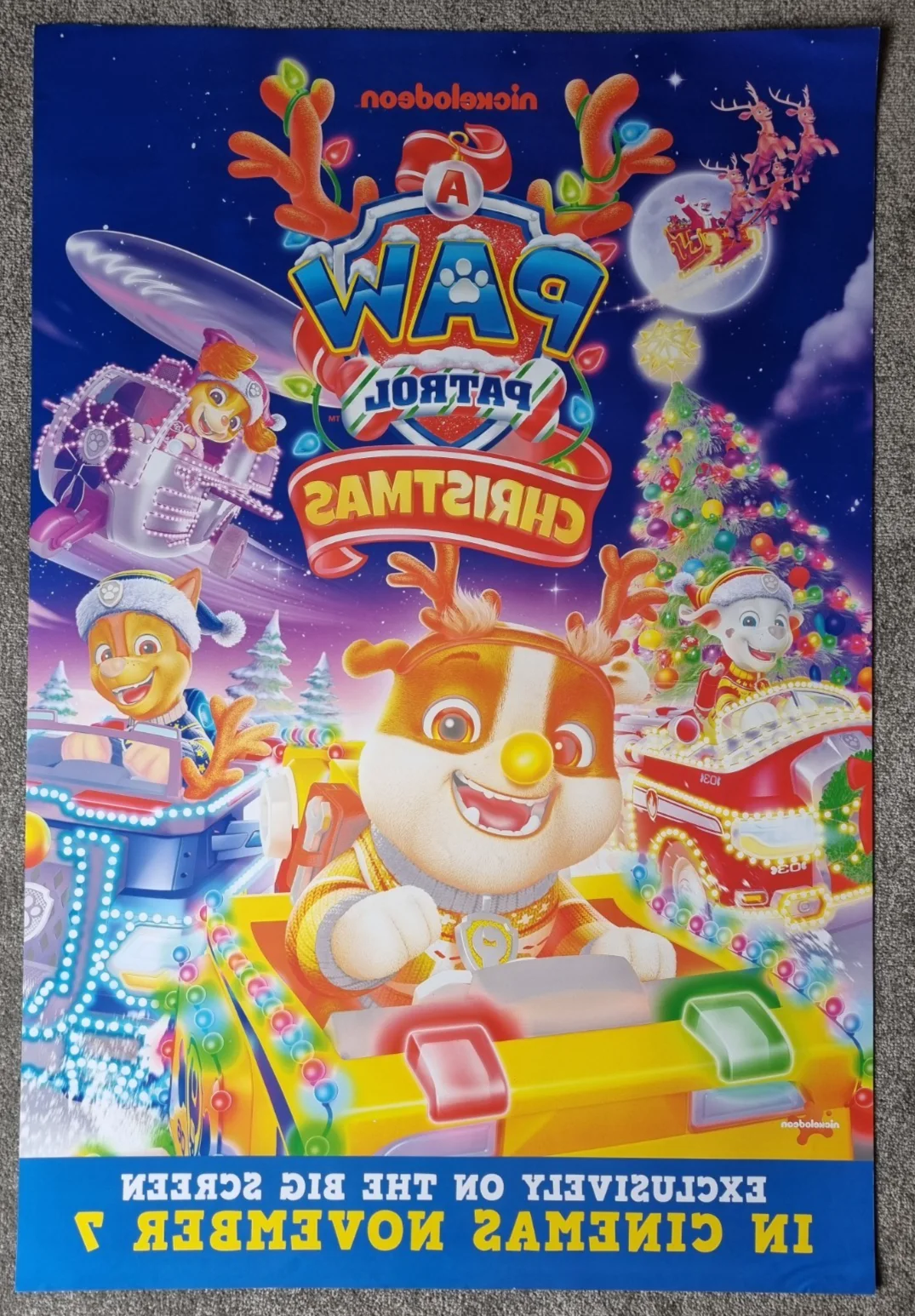 Paw Patrol Christmas - Original One Sheet Double Sided Cinema Poster Ref P81, изображение 2