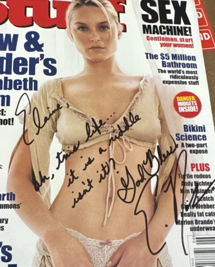 Elisabeth Rohm — Signed Stuff Magazine June 2002 Elisabeth Rohm Personalized to Elaine JSA, image 3