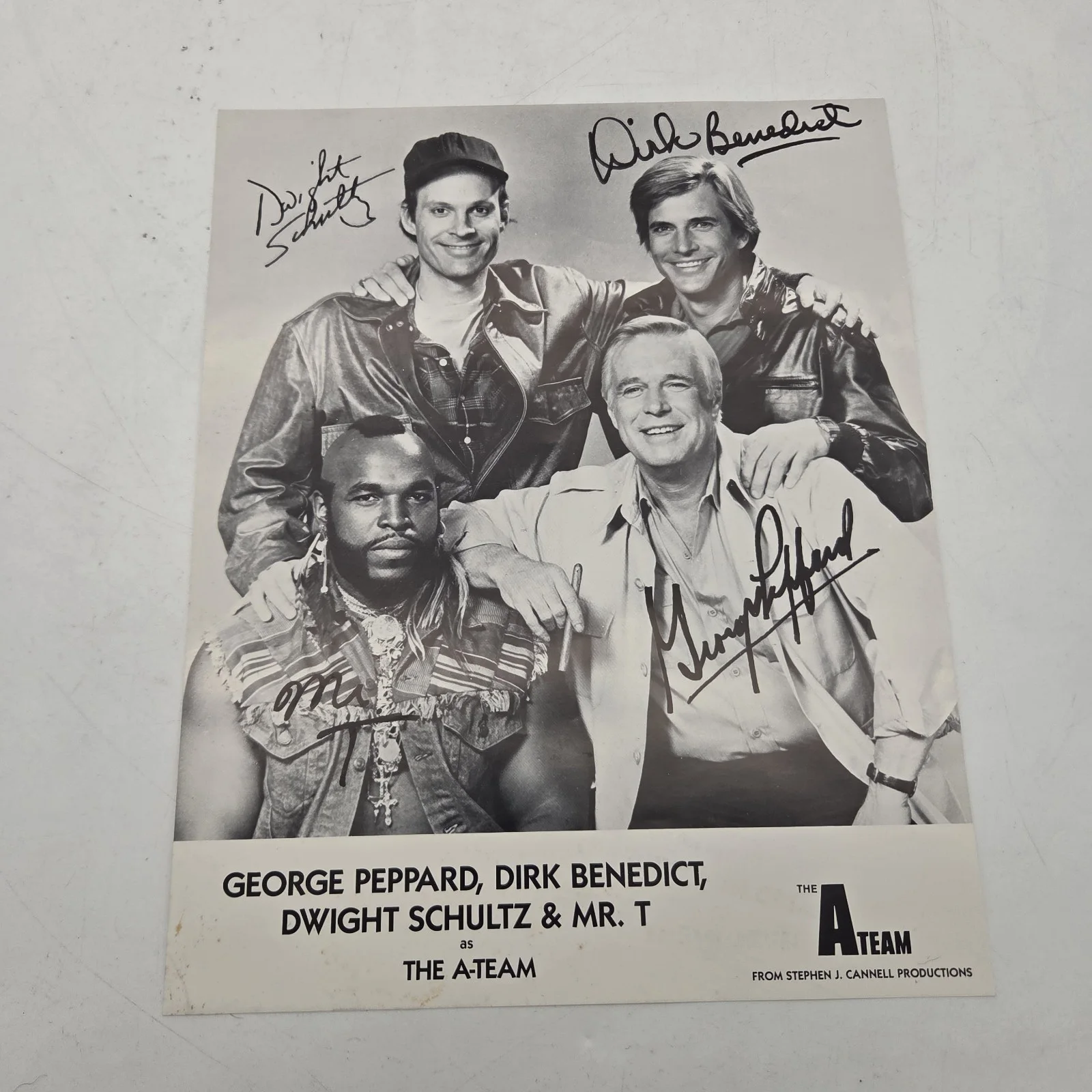 A-Team cast — A-Team" cast signed vintage 8x10 photo, Mr. T, G Peppard, Dirk Benedict, Schultz, изображение 4