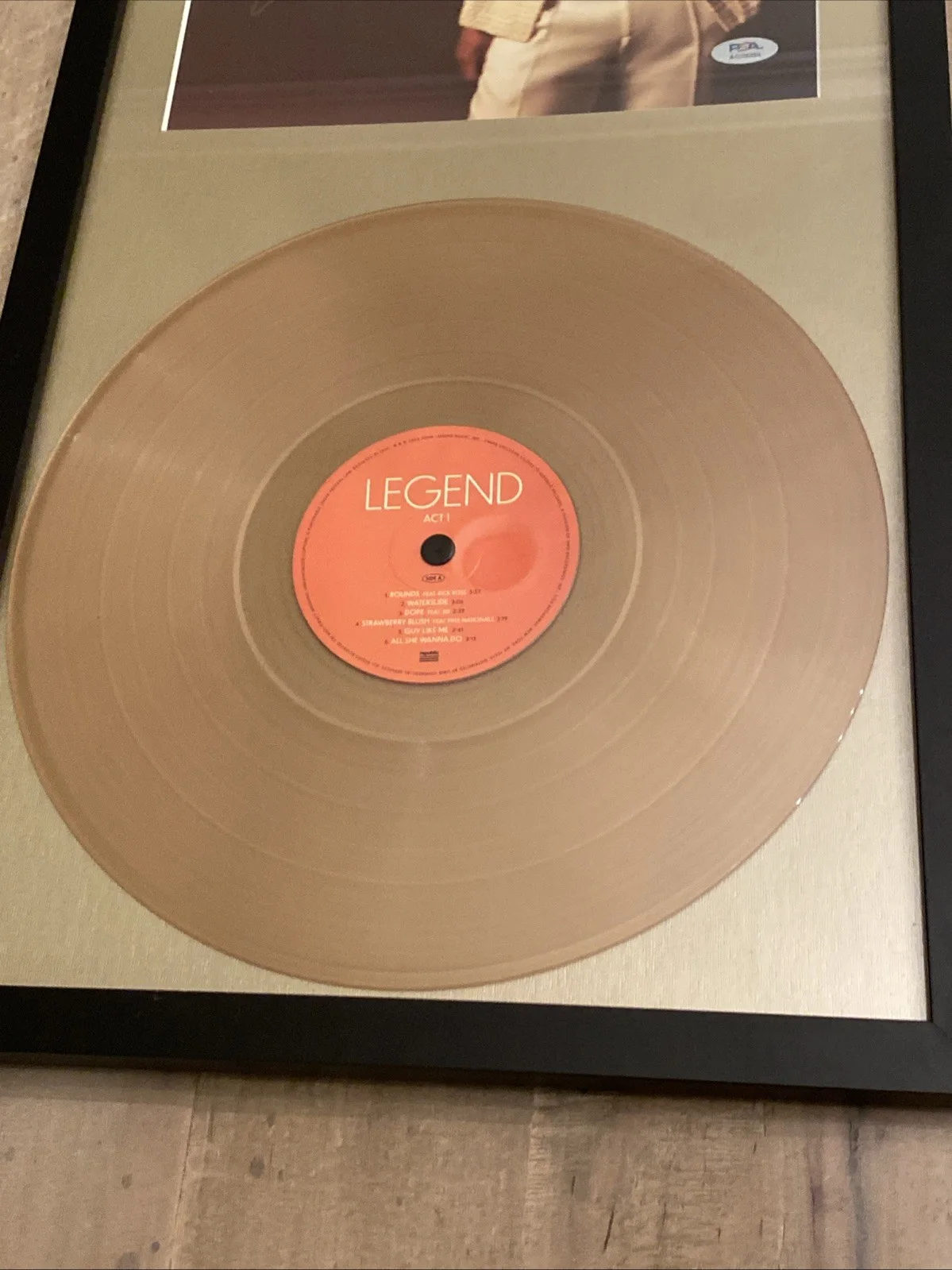 John Legend Signed + Custom Framed "Act1" Album Insert! LE Tan Vinyl Record. PSA, image 5