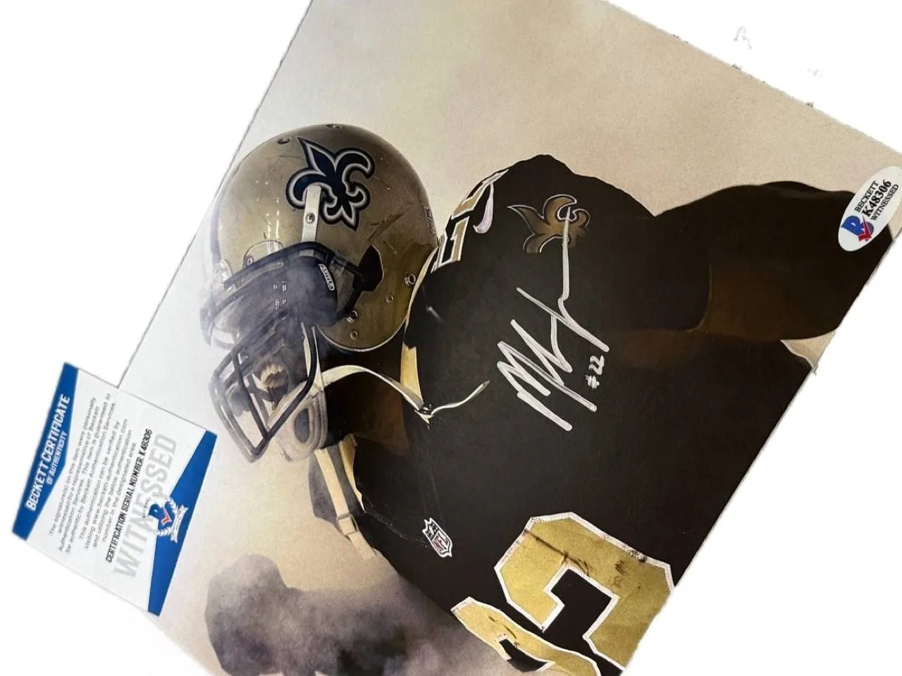 Hand Signed Photo 8x10 Mark Ingram Autographed Beckett COA, image 2