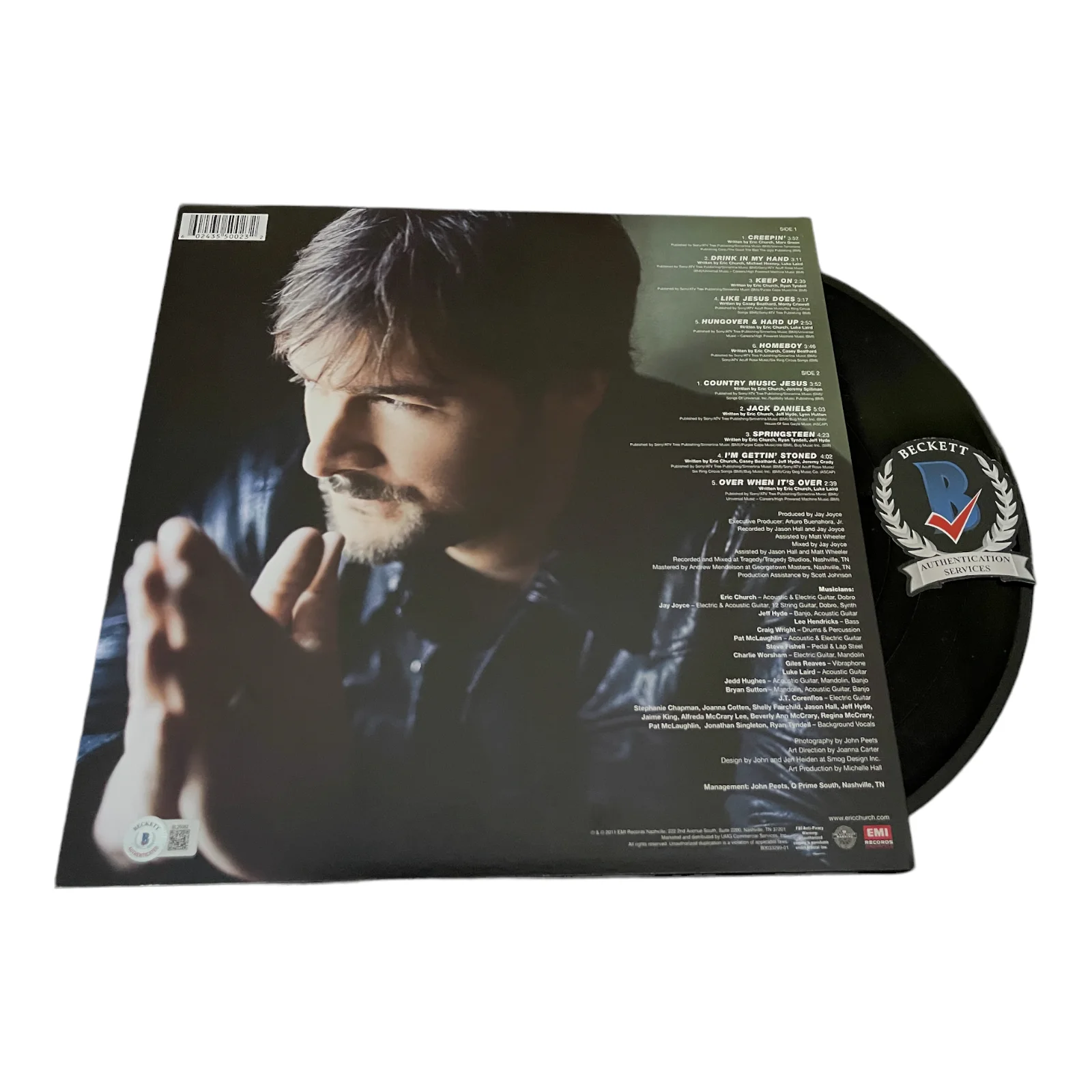 ERIC CHURCH SIGNED AUTOGRAPH CHIEF ALBUM LP VINYL BAS BECKETT, image 2