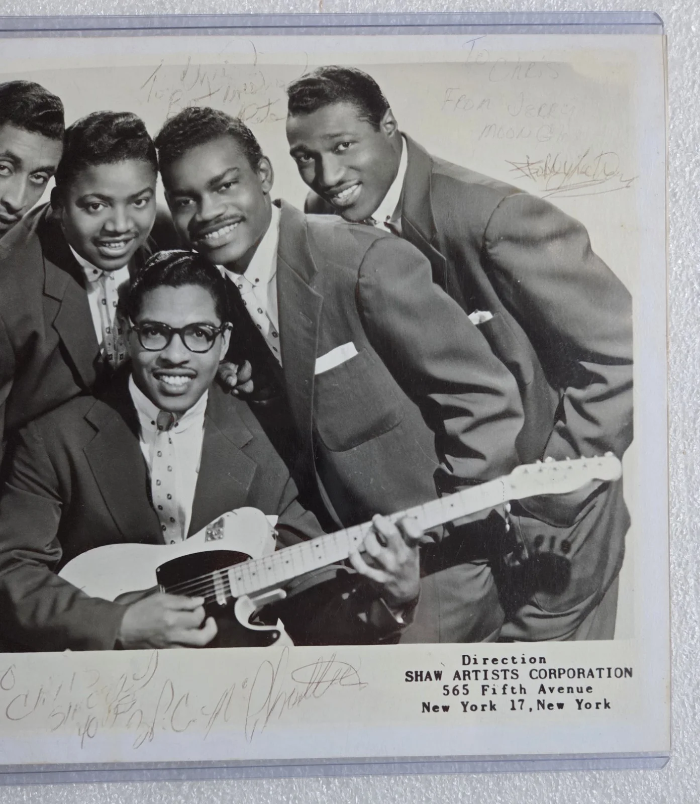 THE MOONGLOWS AND MOONLIGHTERS SIGNED 8X10 AUTOGRAPHED ROCK & ROLL HALL OF FAME, изображение 2