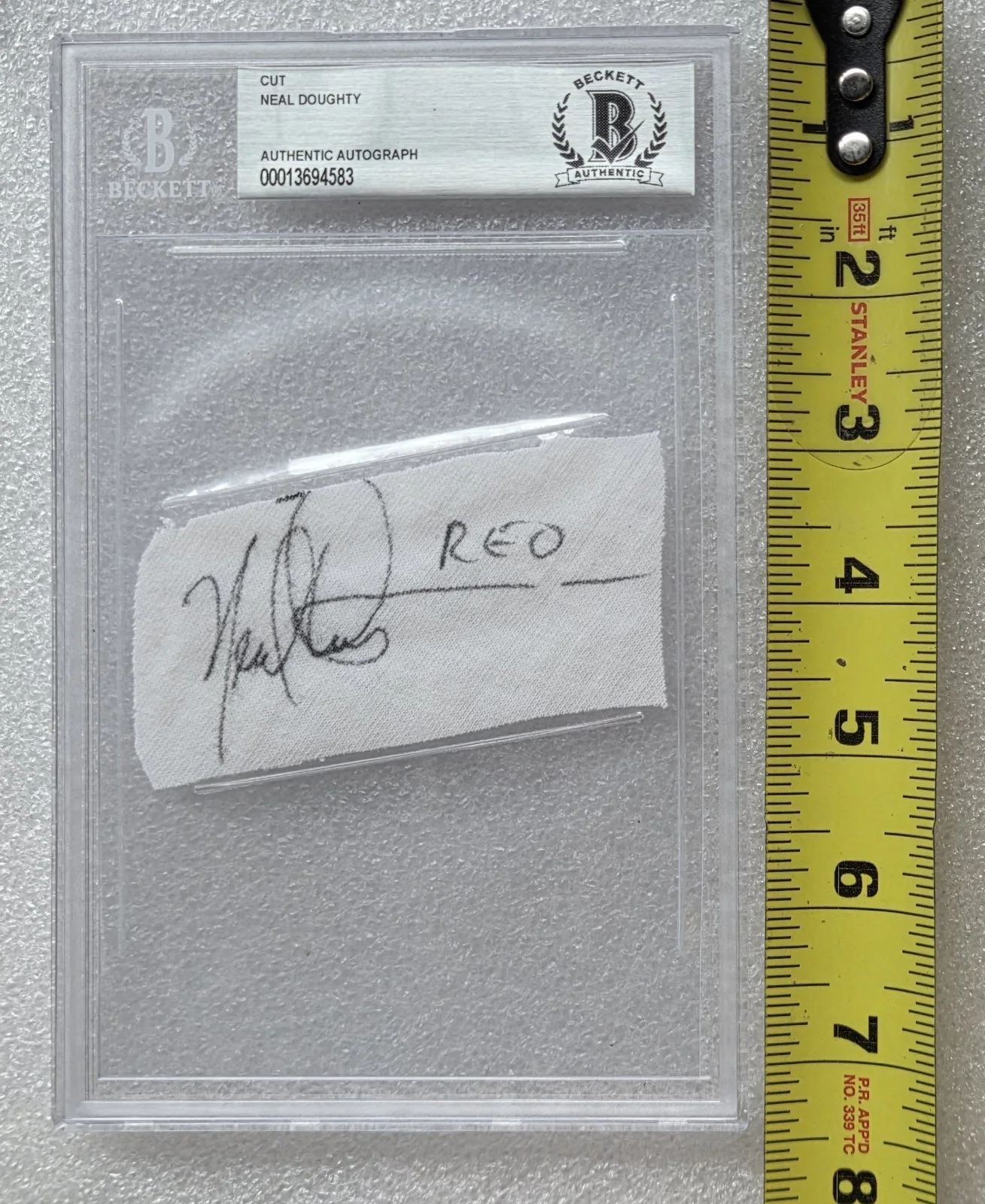 NEAL DOUGHTY BAS BECKETT COA SIGNED SLABBED AUTOGRAPHED SINGER REO SPEEDWAGON, изображение 2
