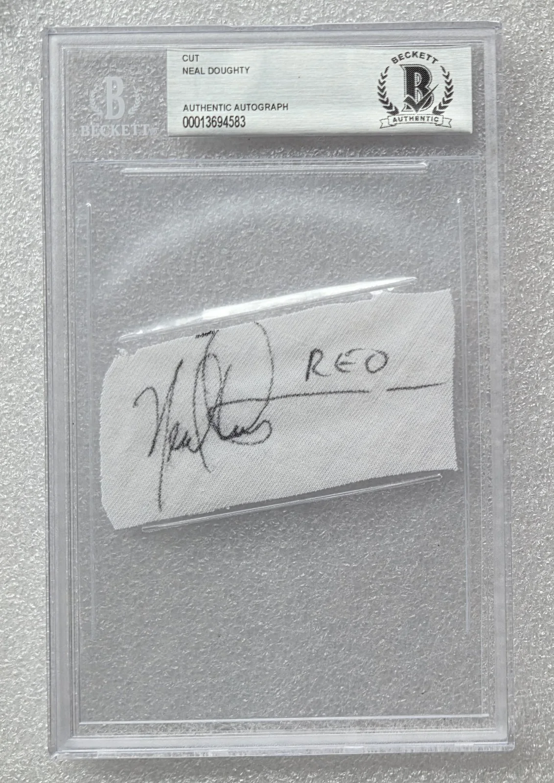 NEAL DOUGHTY BAS BECKETT COA SIGNED SLABBED AUTOGRAPHED SINGER REO SPEEDWAGON, изображение 4