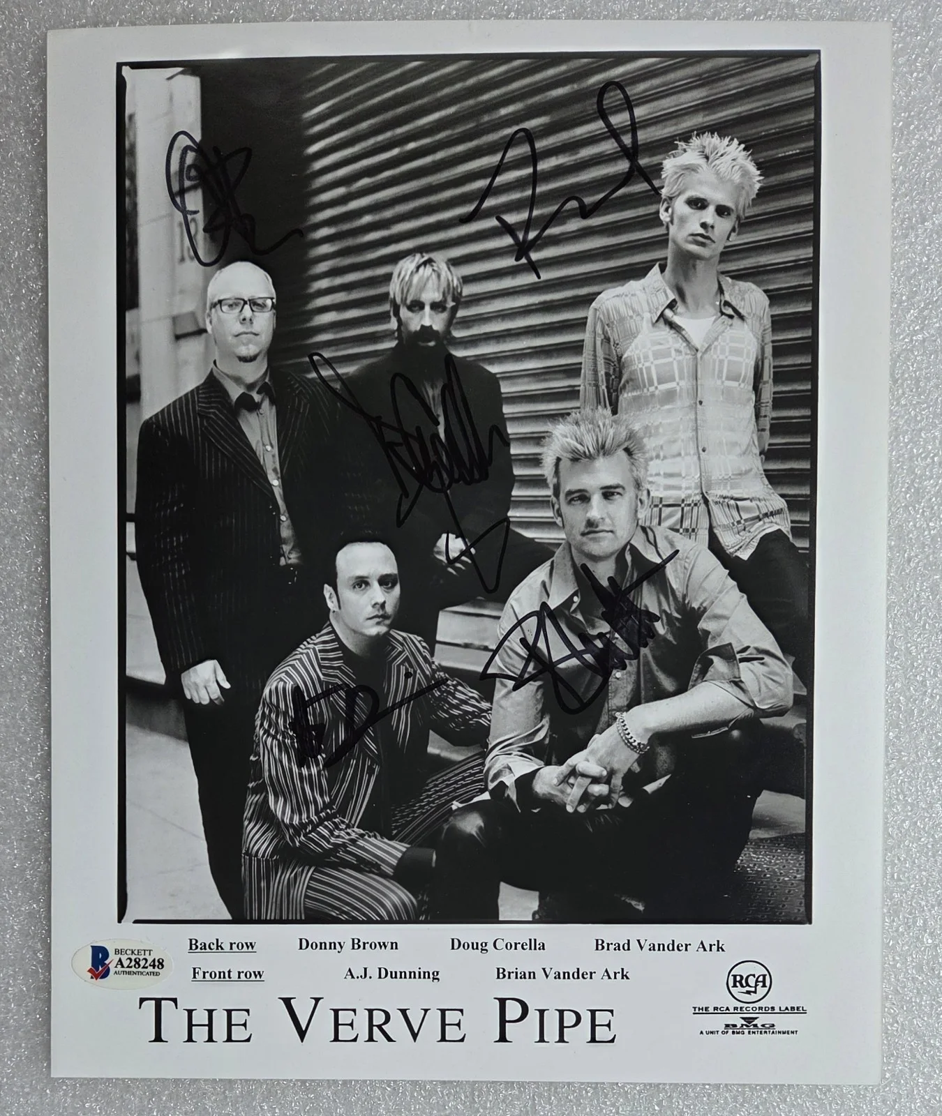 THE VERVE PIPE BAS BECKETT LOA COA SIGNED 8X10 PHOTO AUTOGRAPHED FULL LETTER, изображение 3