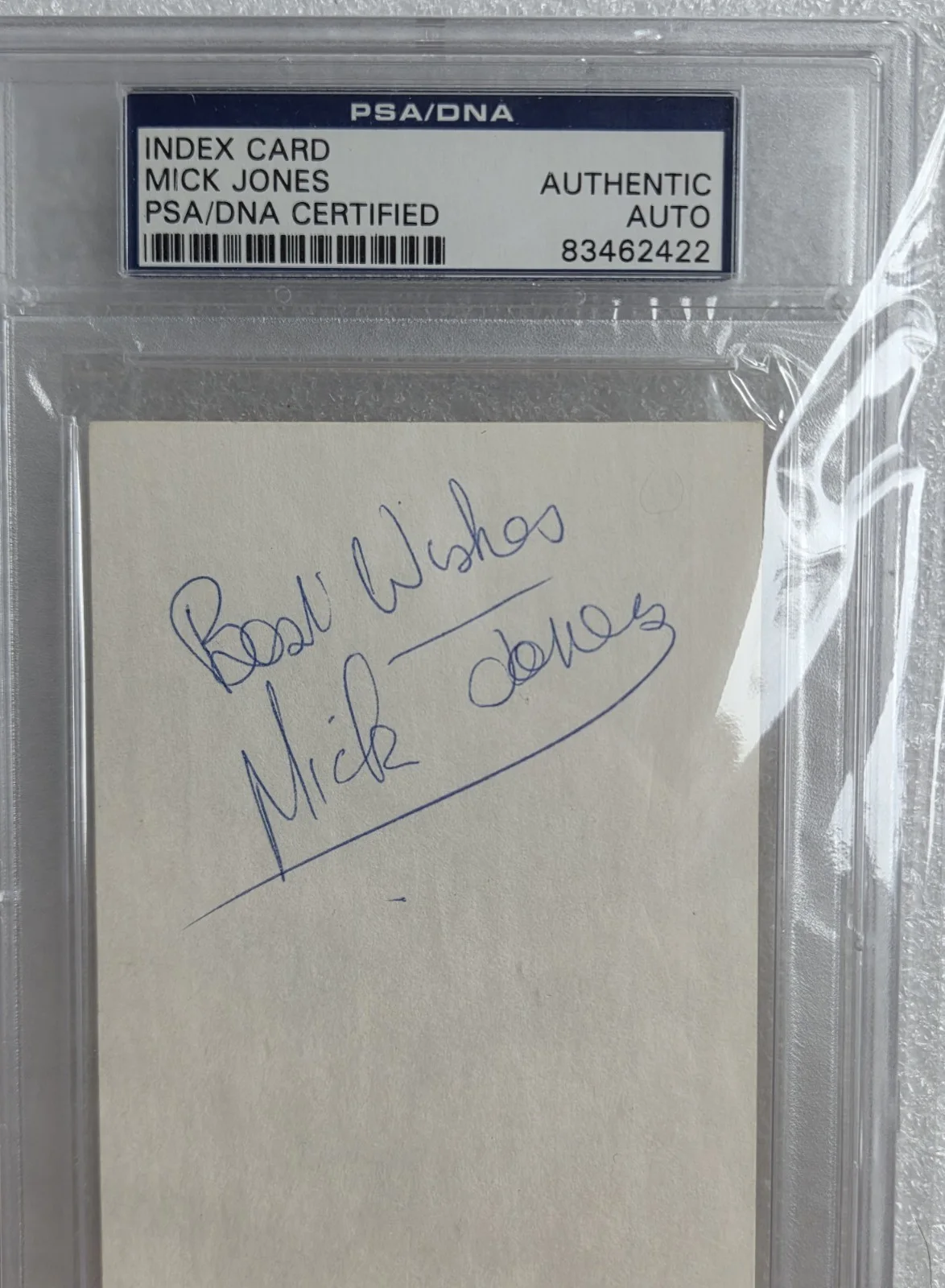 MICK JONES PSA DNA SLABBED INDEX CARD SIGNED AUTOGRAPHED SLAB FORIEGNER BAND, image 3