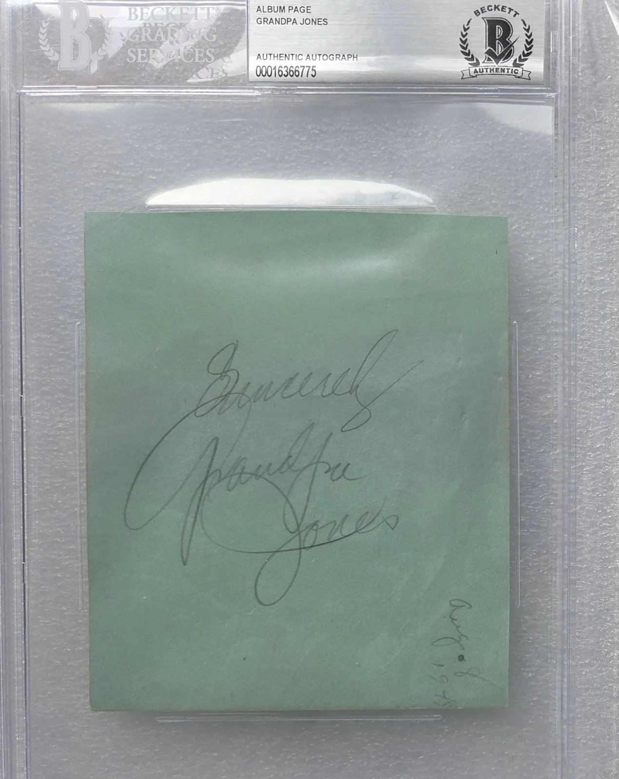 GRANDPA JONES BAS BECKETT COA SIGNED SLABBED AUTOGRAPHED GRAND OLE OPRY COUNTRY, изображение 4