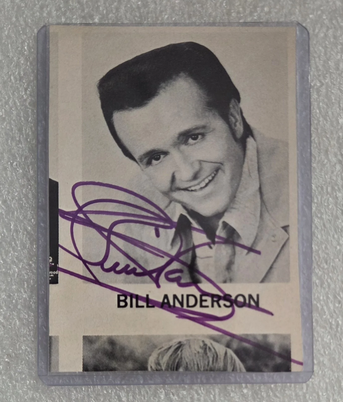 BILL ANDERSON BAS BECKETT COA SIGNED AUTOGRAPHED COUNTRY MUSIC SINGER 2.5 X 3.5, изображение 2