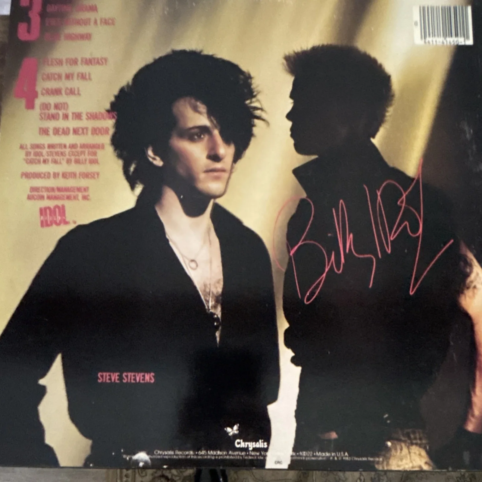 Billy Idol Rebel Yell Signed Record Album LP w/ Autographed Sleeve Cover, image 2