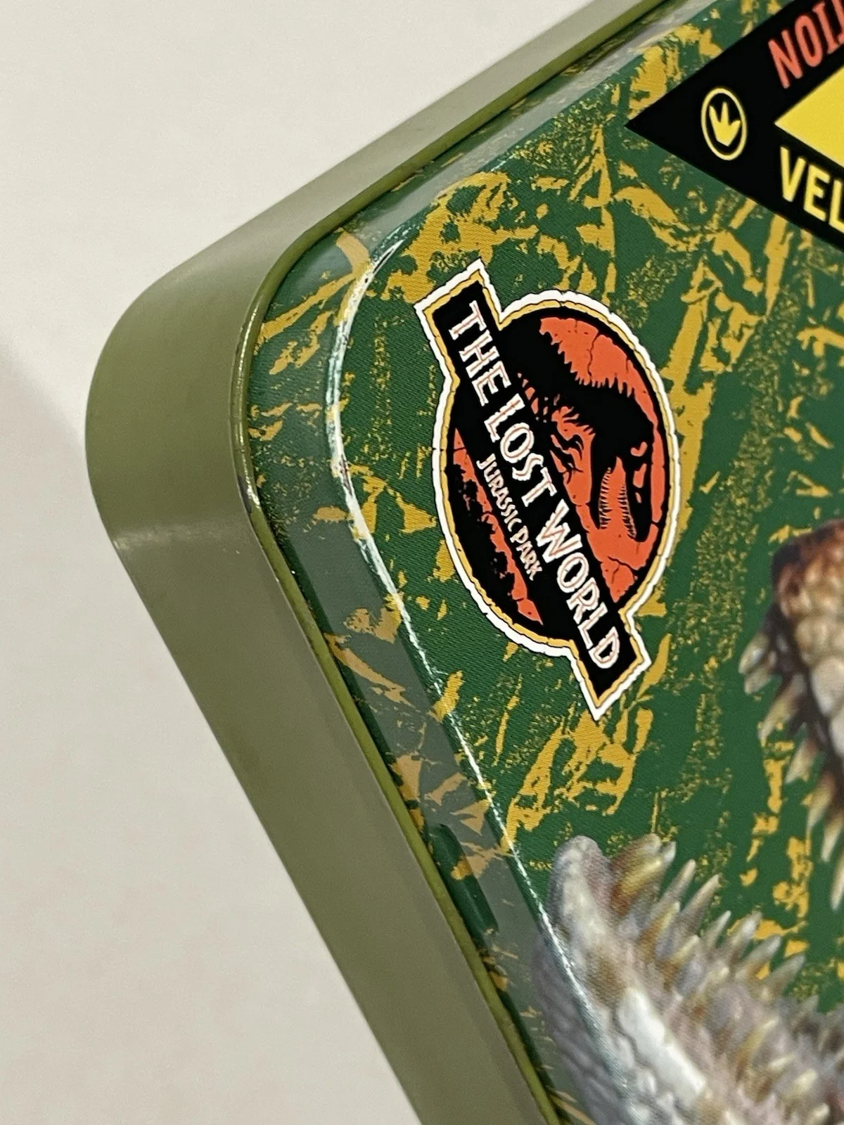 Jurassic Park The Lost World Pencil Tin Case 1996 Velociraptor Vintage Retro, изображение 3