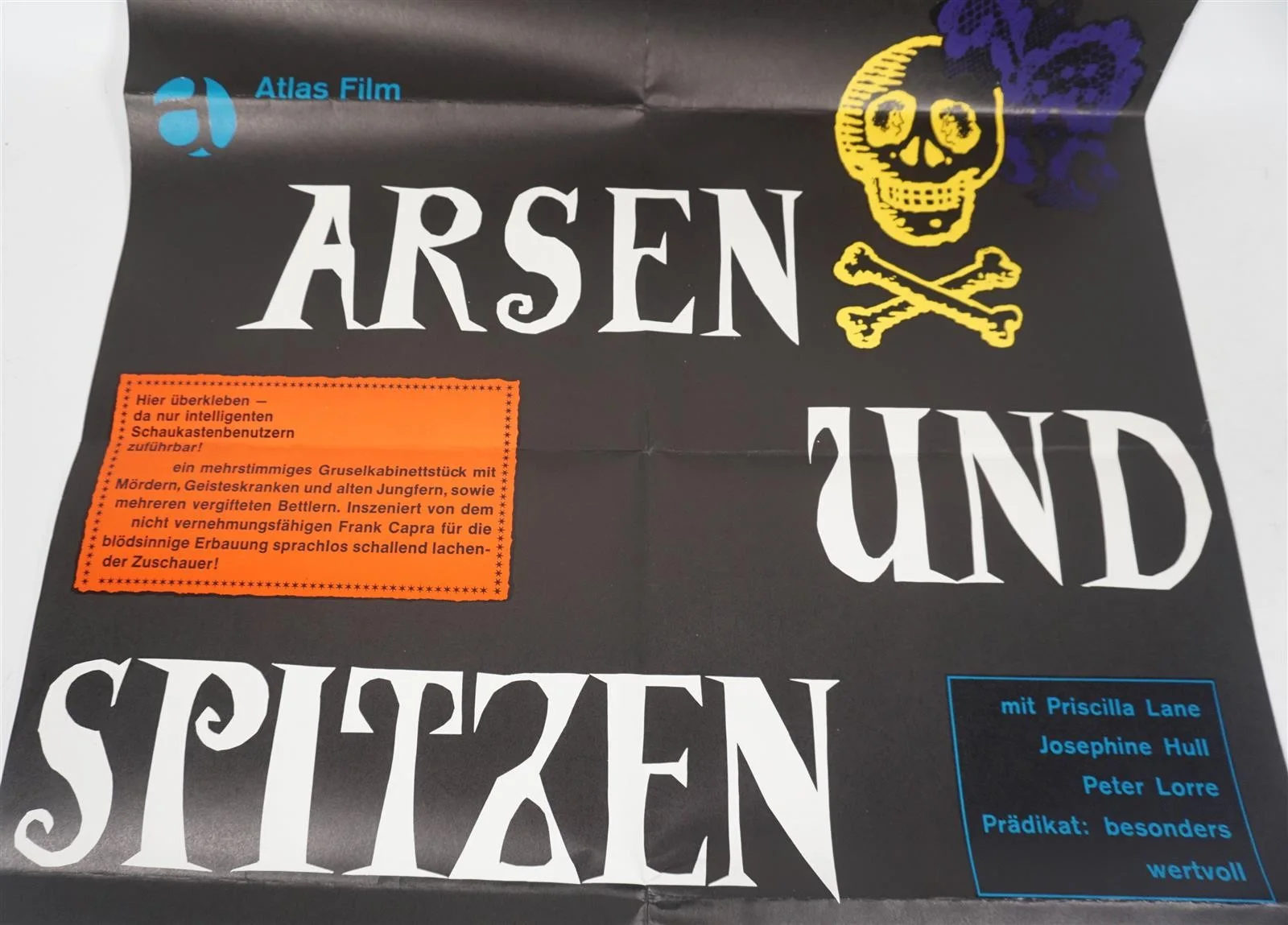 Vintage Film Poster Arsen und Spitzenhäubchen Atlas Film Cary Grant ca. 83x59 cm, изображение 3