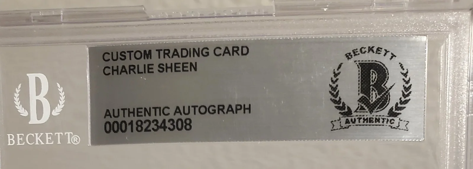 CHARLIE SHEEN — CHARLIE SHEEN SIGNED AUTOGRAPH AUTO CUSTOM CARD BGS BECKETT AUTH. MAJOR LEAGUE, изображение 3