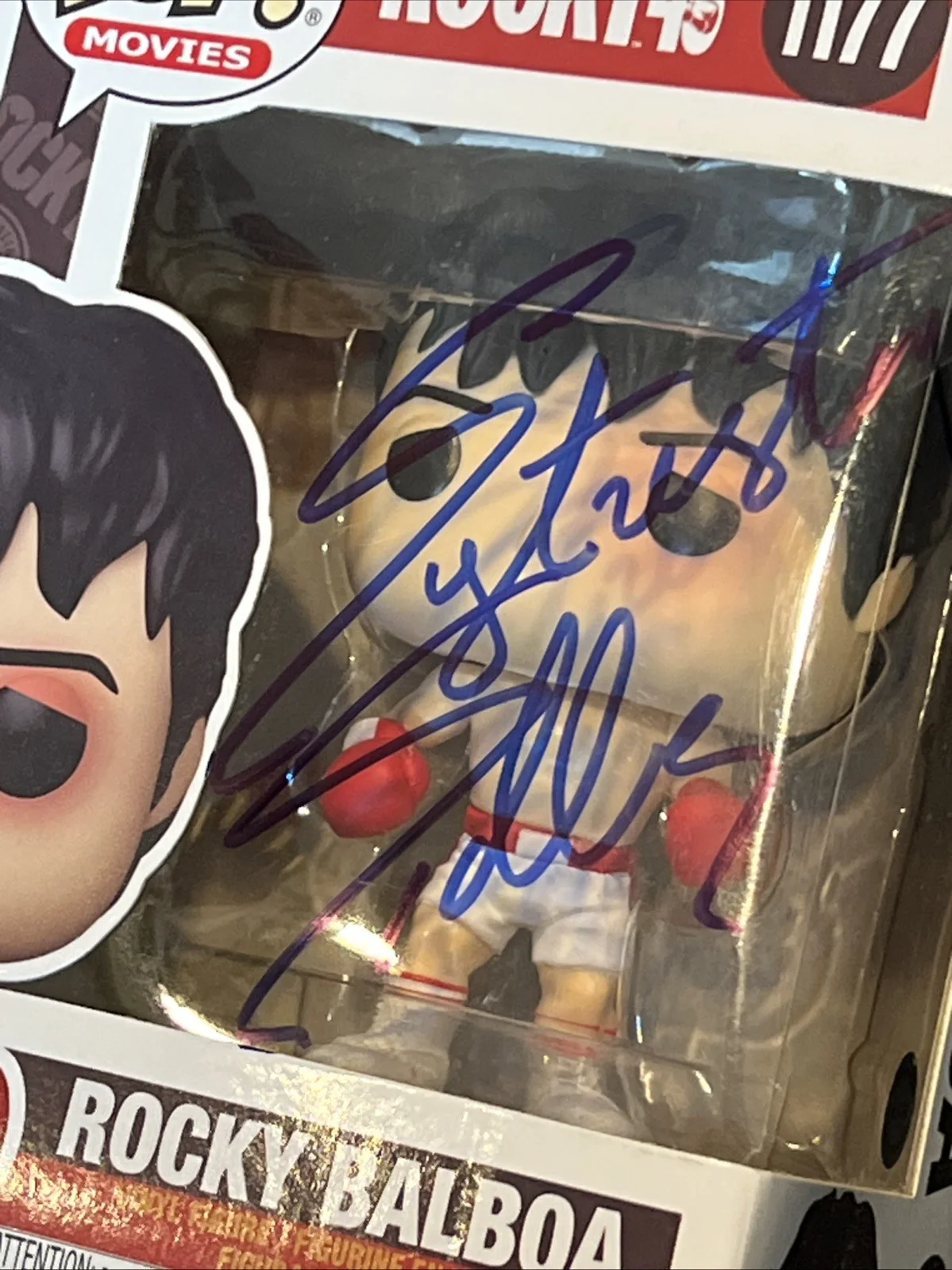 Sylvester Stallone — Sylvester Stallone Signed Autograph Funko Pop "Rocky Balboa" COA holo, изображение 2