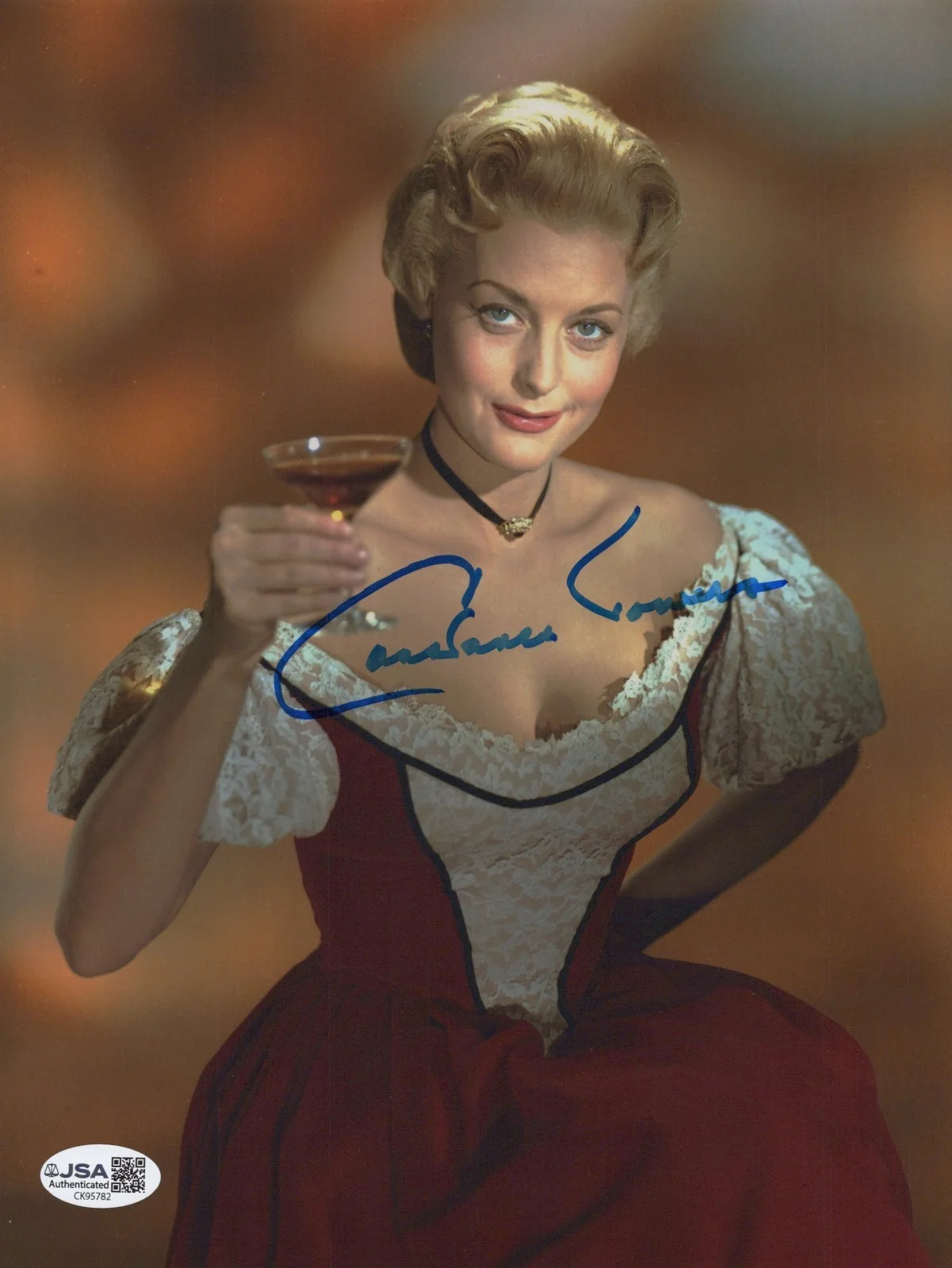 CONSTANCE TOWERS — CONSTANCE TOWERS Signed 8X10 HIGH SOCIETY Photo BOATIE Autograph JSA COA CERT