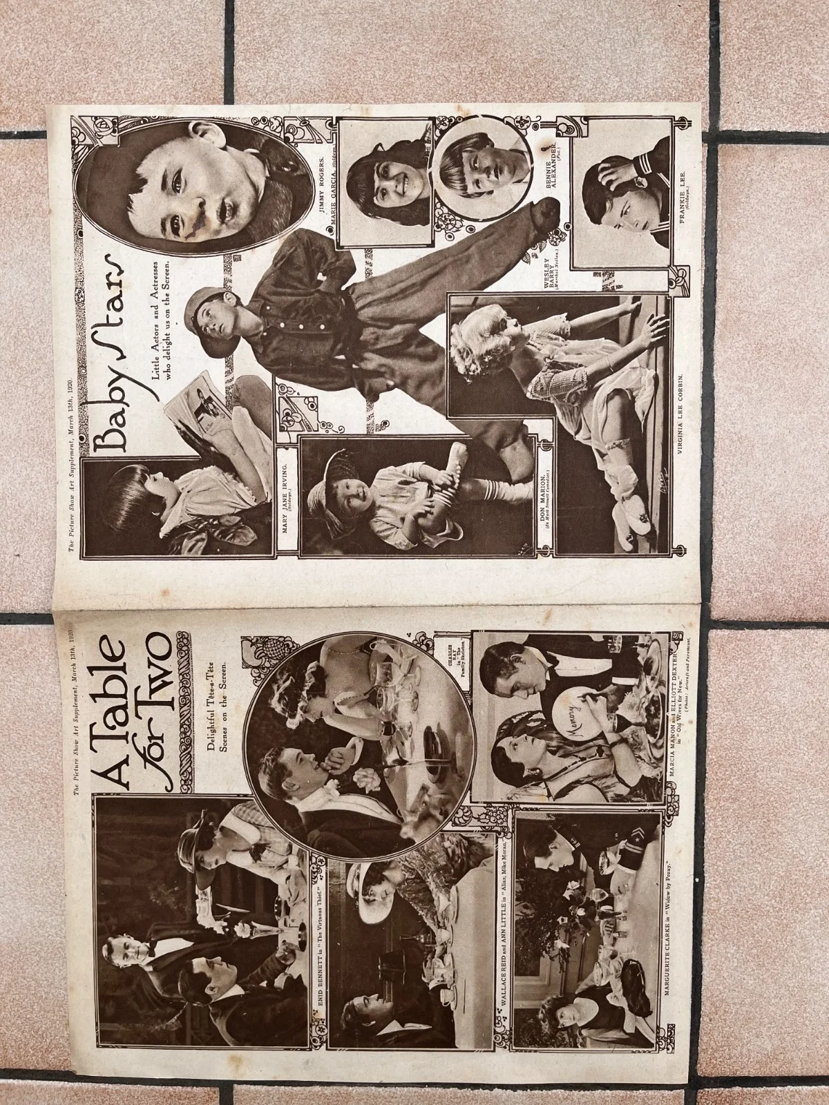 Vintage MARY PICKFORD "Picture Show Supplement" Portrait 1920, изображение 2