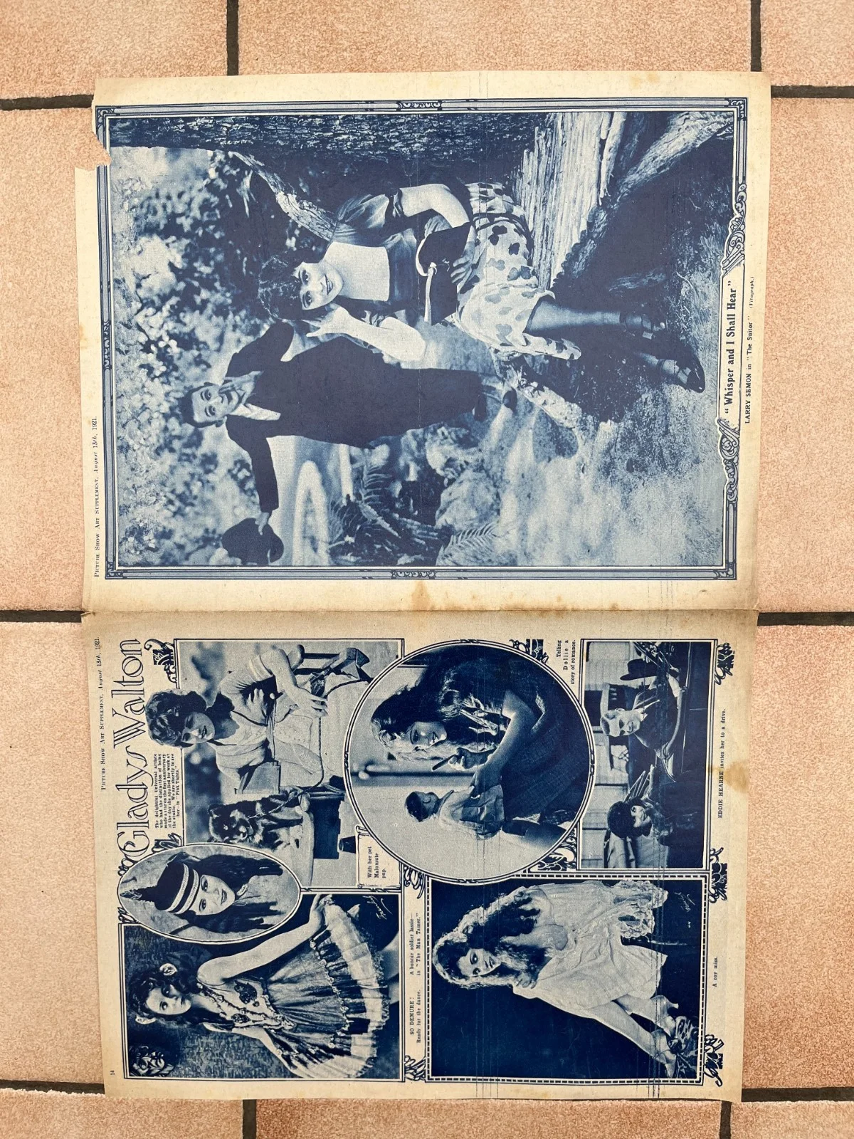 Vintage DOUGLAS FAIRBAKS Sr "Picture Show Supplement" Portrait 1921, изображение 2