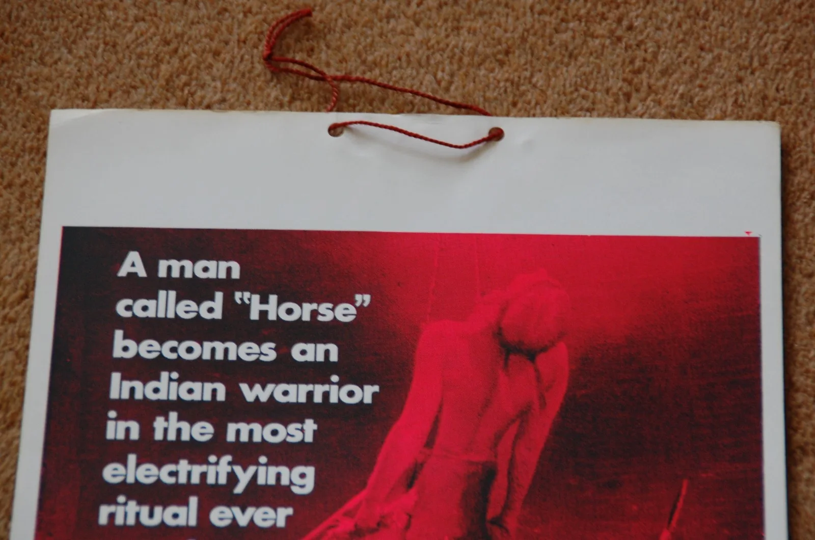 A MAN CALLED HORSE (1970) - RARE ORIG. UK BOX OFFICE HANGING CARD, изображение 2