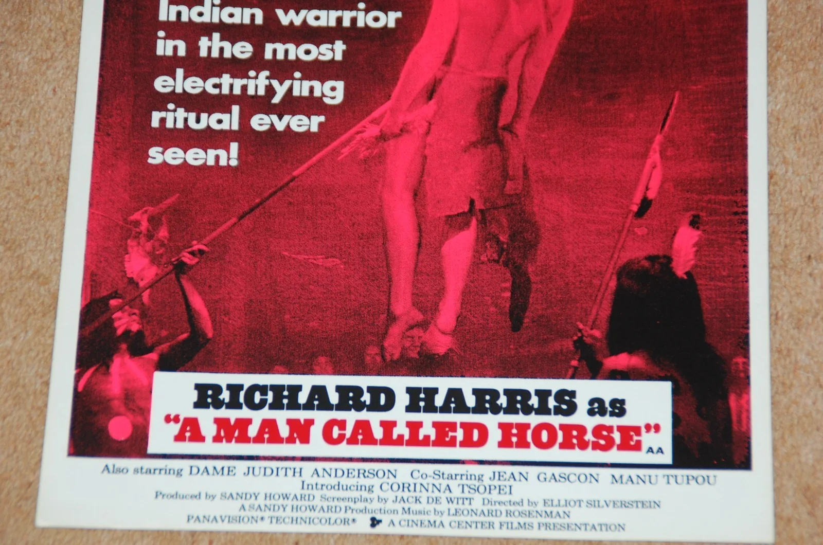 A MAN CALLED HORSE (1970) - RARE ORIG. UK BOX OFFICE HANGING CARD, изображение 3