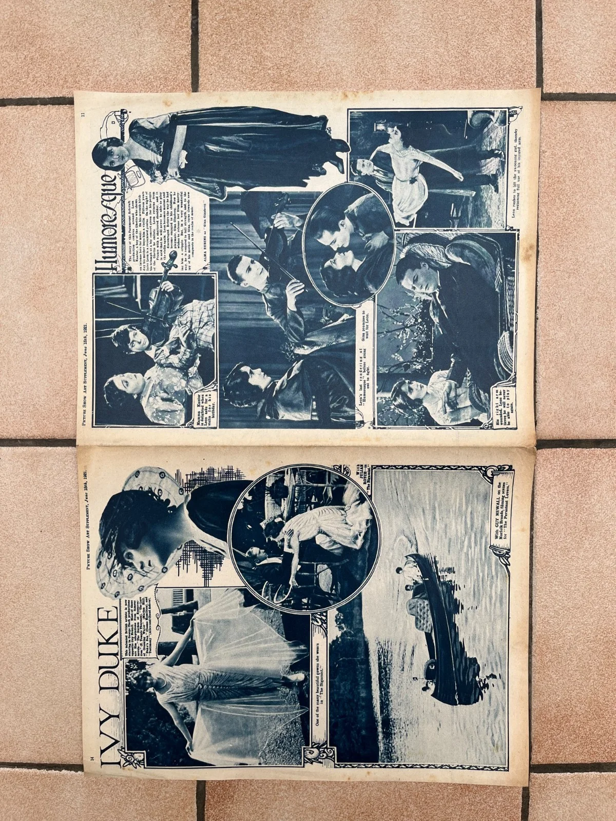 Vintage MARY PICKFORD "Picture Show Supplement" Portrait 1921, изображение 2