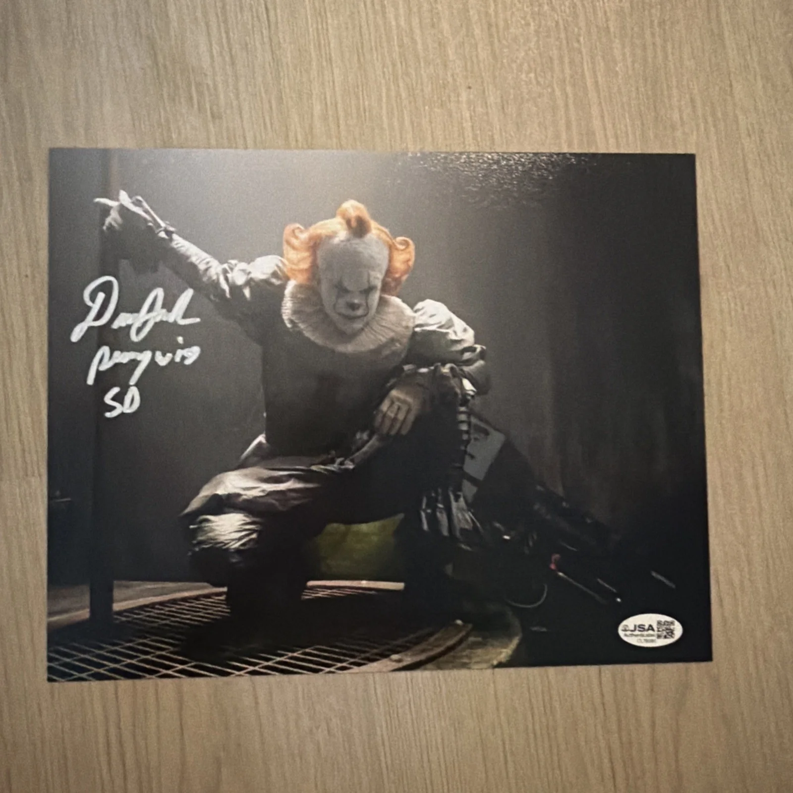 Dustin Faith IT WELCOME TO DERRY PENNYWISE signed 8x10 JSA COA Autograph, image 3