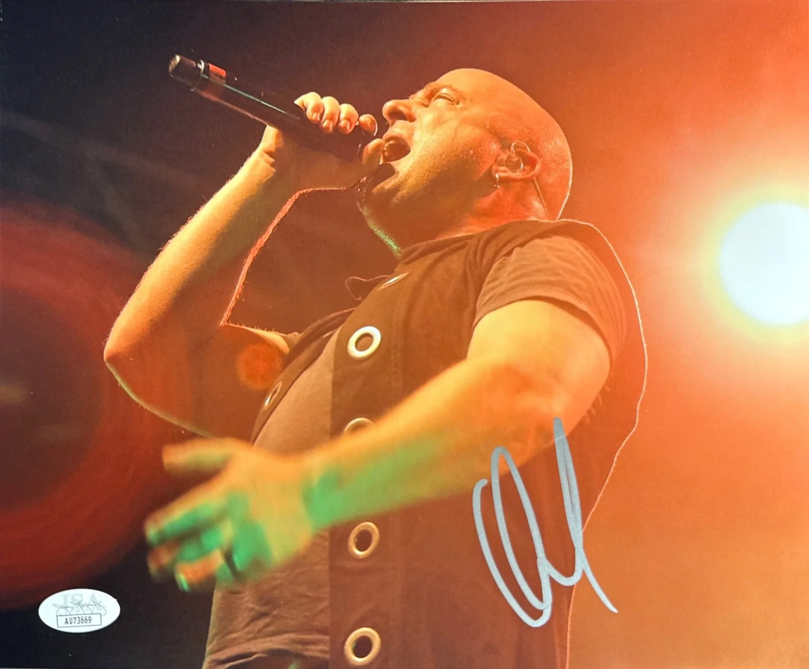 David Draiman Signed 8x10 Disturbed Singer JSA AU73669, image 2